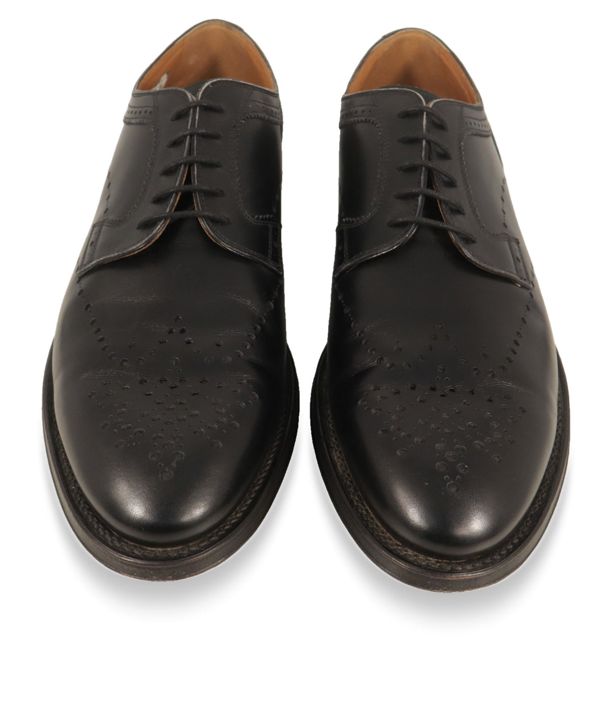 Dolce & Gabbana Derby Schuhe von oben mit offener Schnürung und Lochmuster auf der Kappe