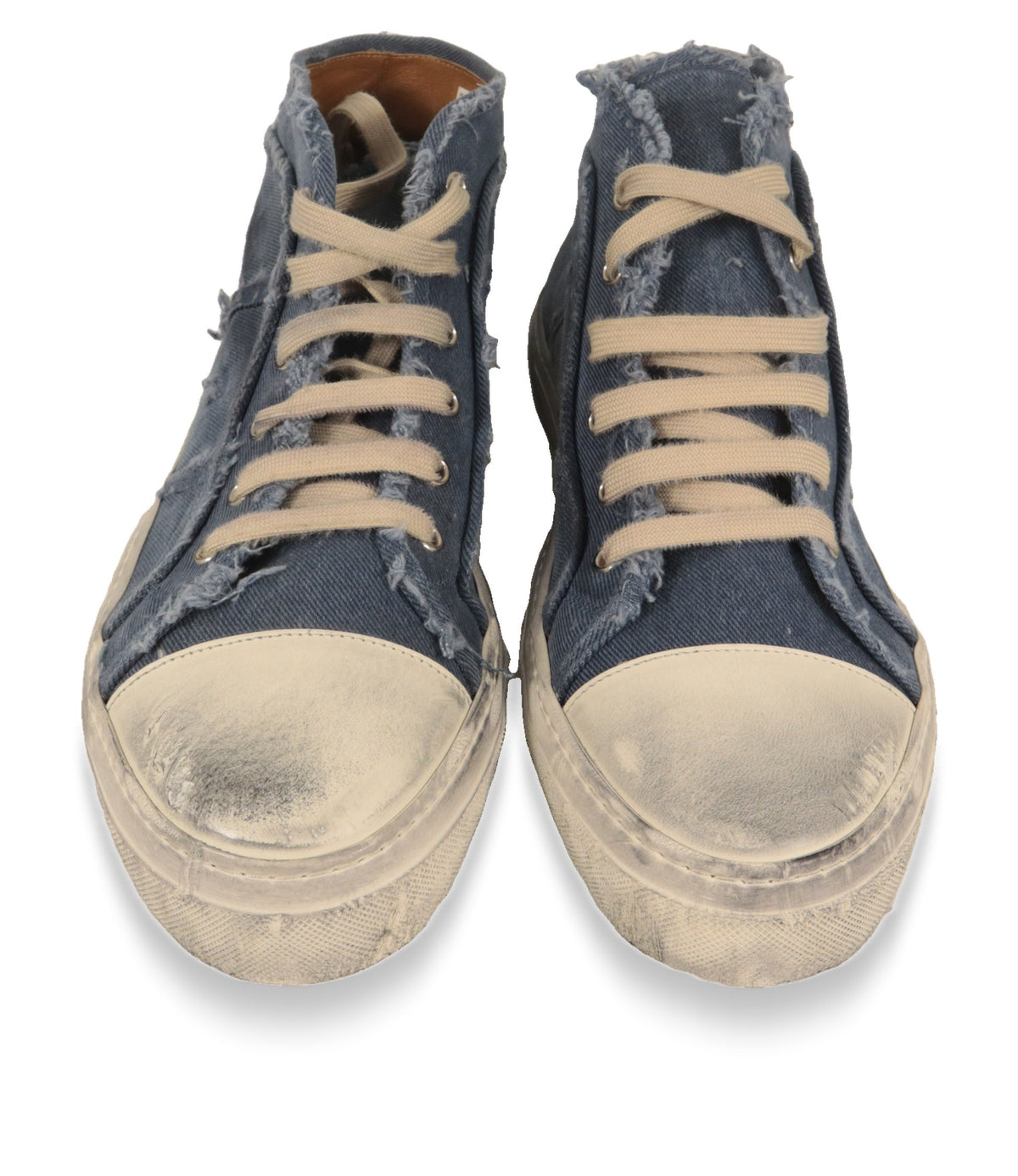 Dolce & Gabbana High-Top Sneaker von vorne mit ecrufarbener Schnürung
