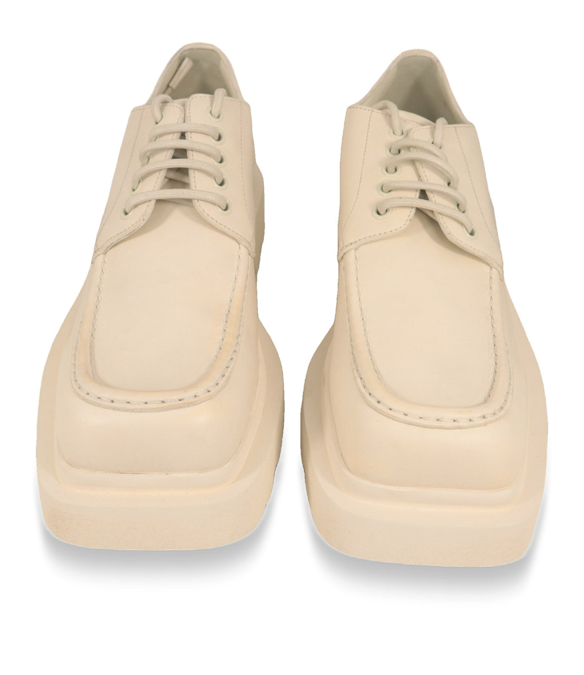 Dolce & Gabbana Derby Schuhe Größe 43 in Weiß, Frontansicht mit Schnürung
