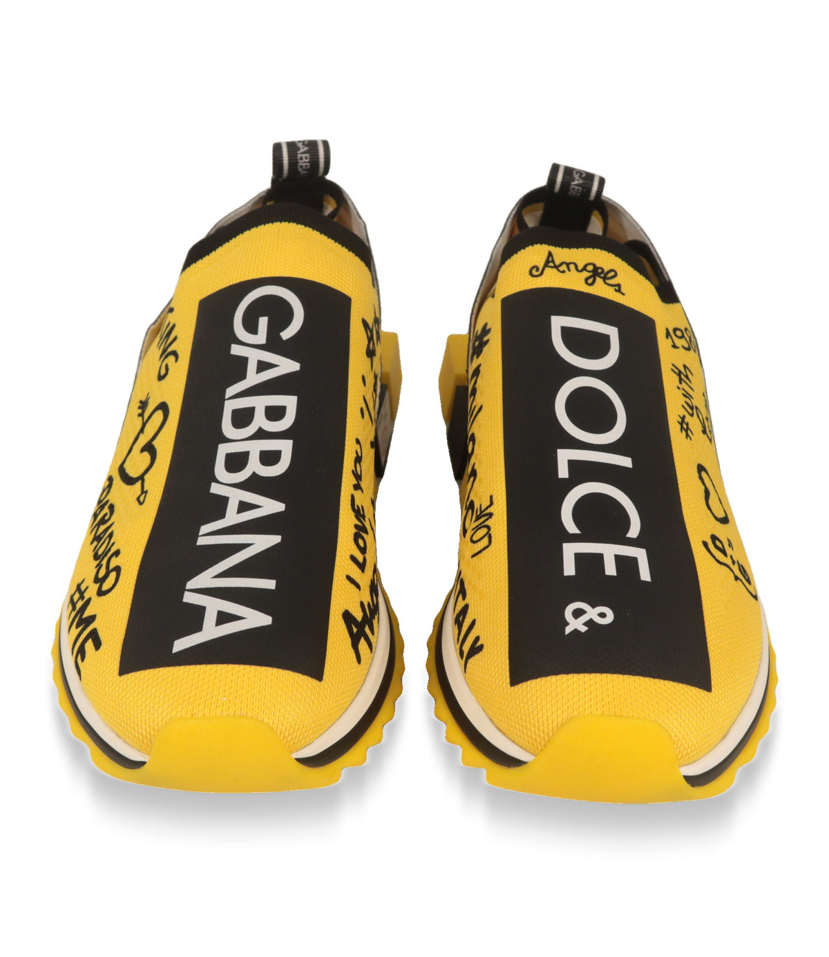 Dolce & Gabbana Slip-On Sneaker Frontansicht mit Dolce & Gabbana Schriftzug