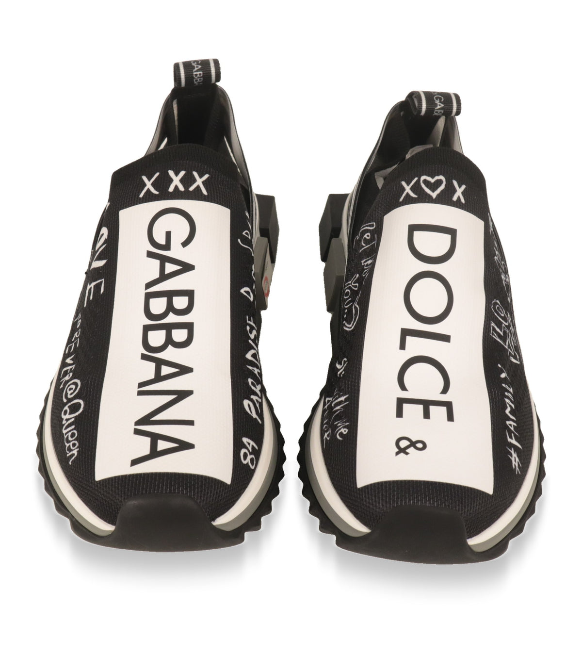 Dolce & Gabbana Slip-On Sneaker von vorn mit DOLCE & GABBANA Logo-Print