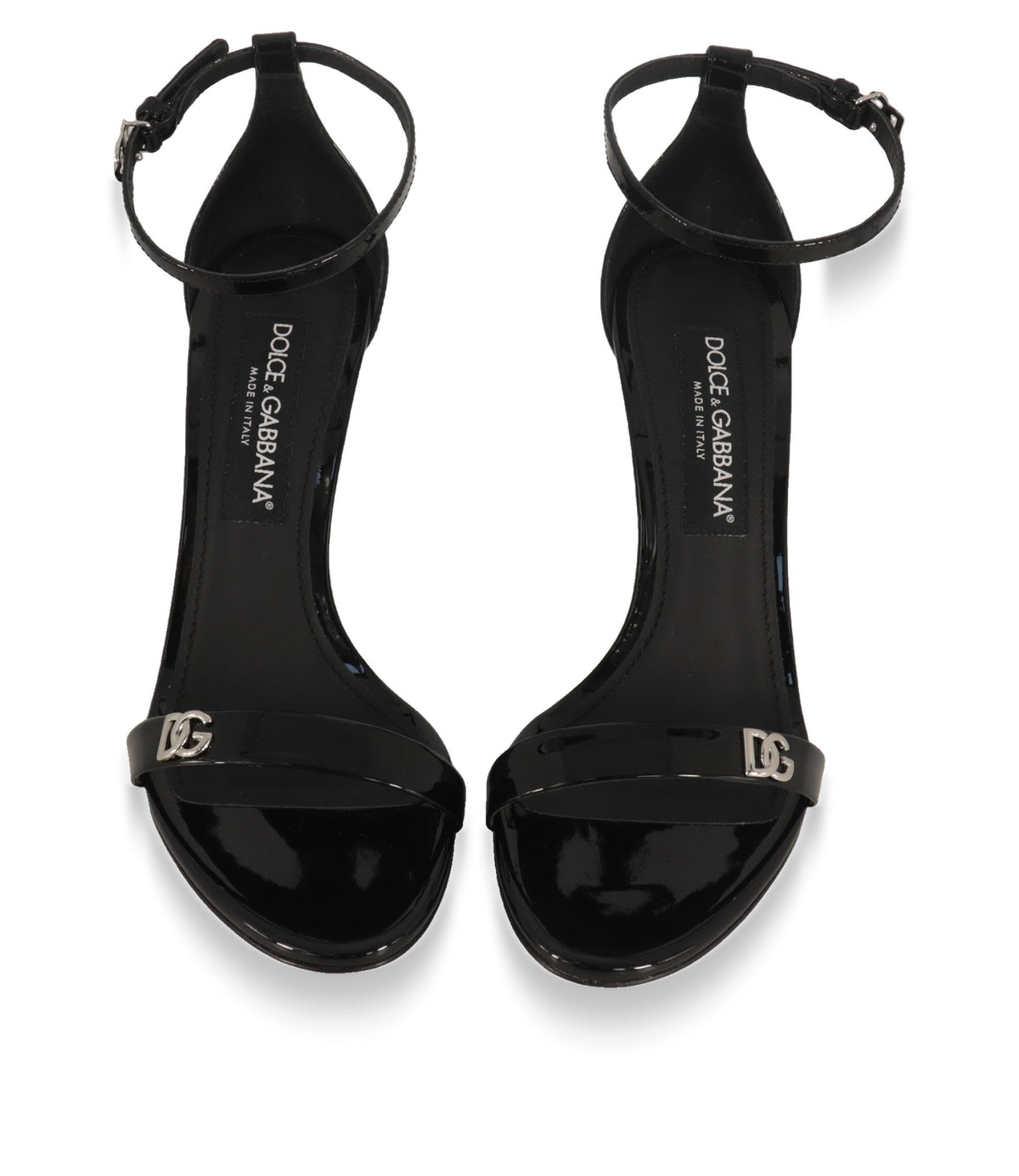 Dolce & Gabbana Sandaletten von oben mit offener Zehenpartie und Knöchelriemen