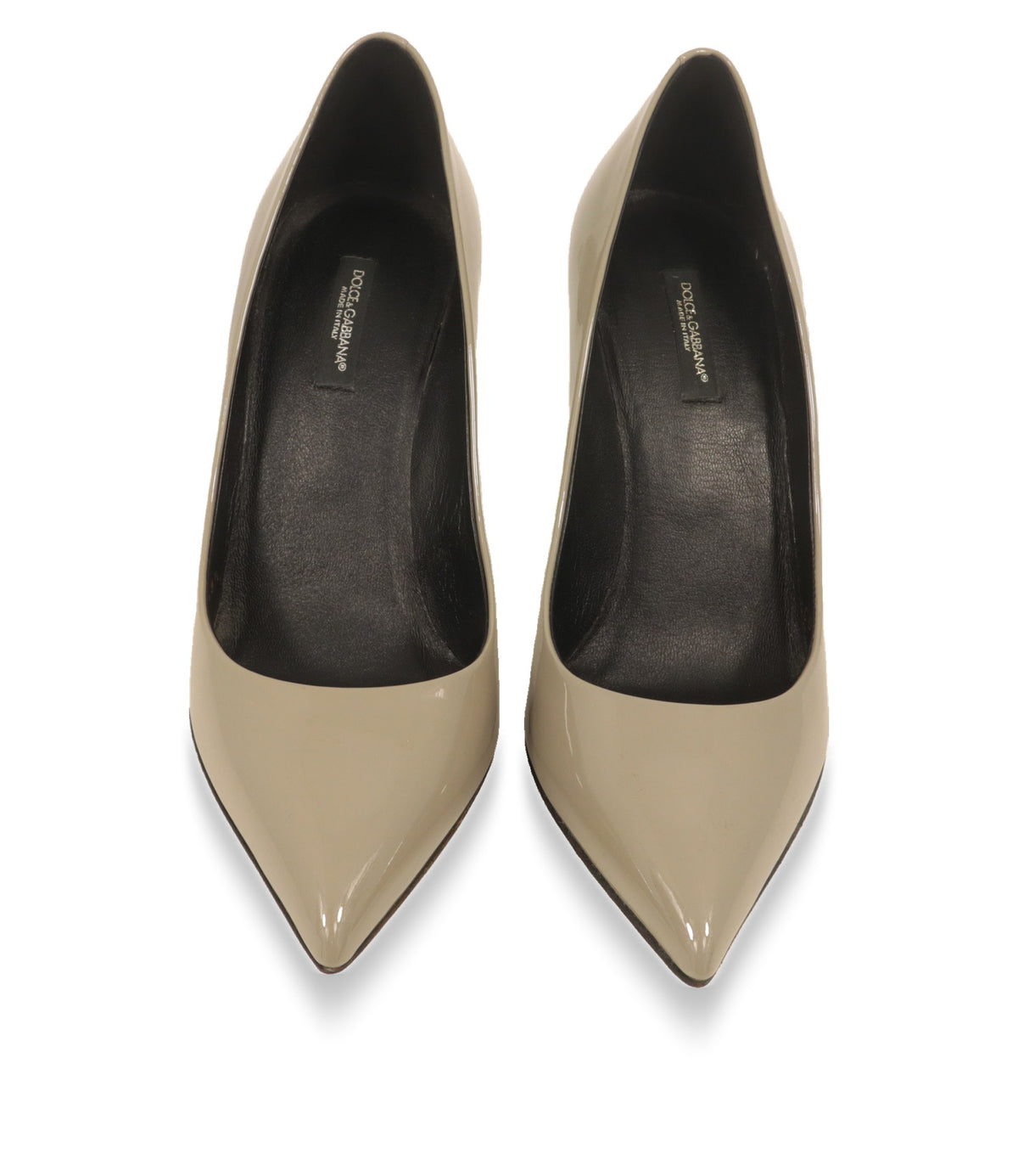 Dolce & Gabbana Pumps von oben mit spitzer Schuhspitze und schwarzem Lederfutter