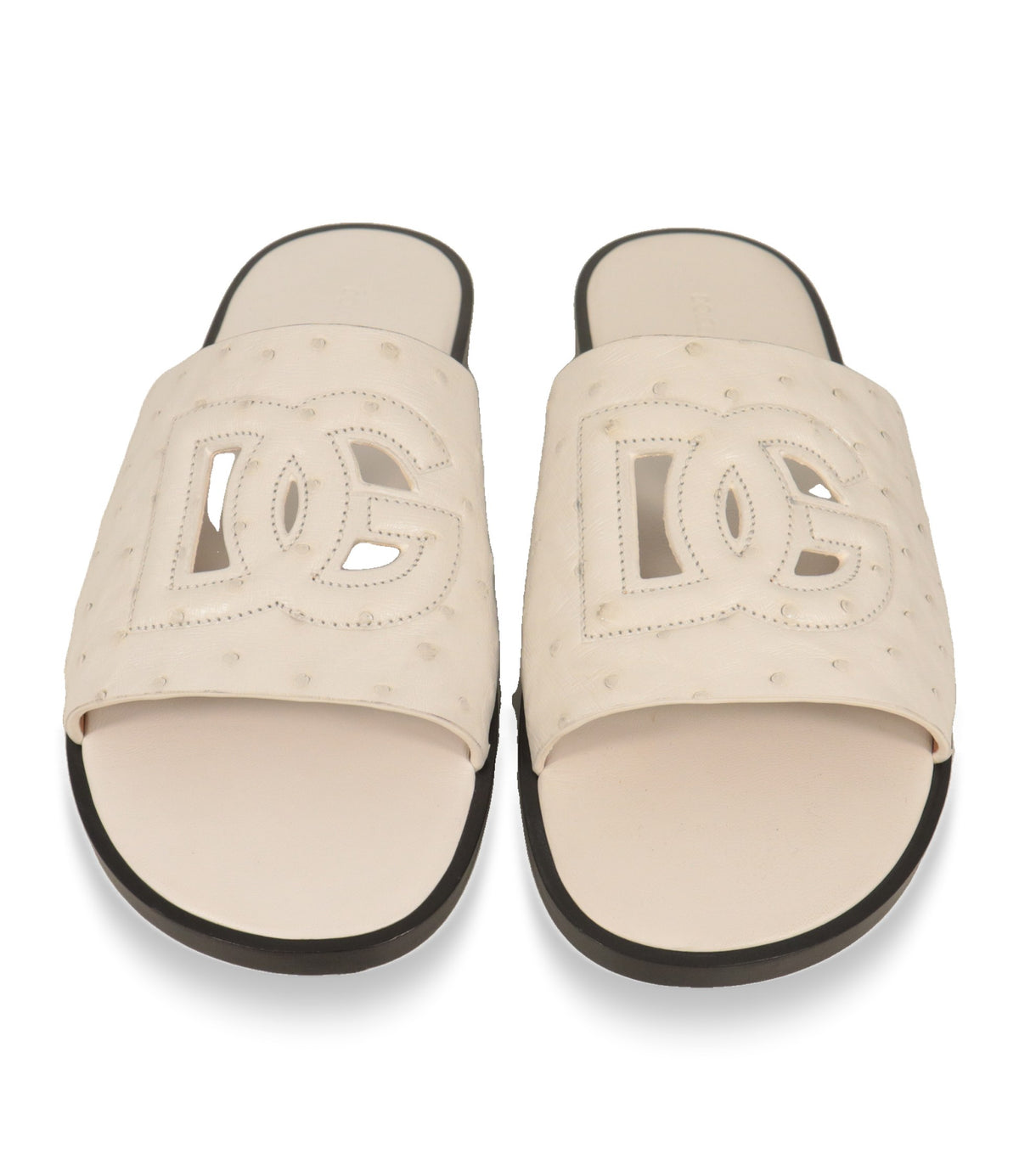 Dolce & Gabbana Pantoletten Draufsicht mit ausgestanztem DG-Logo
