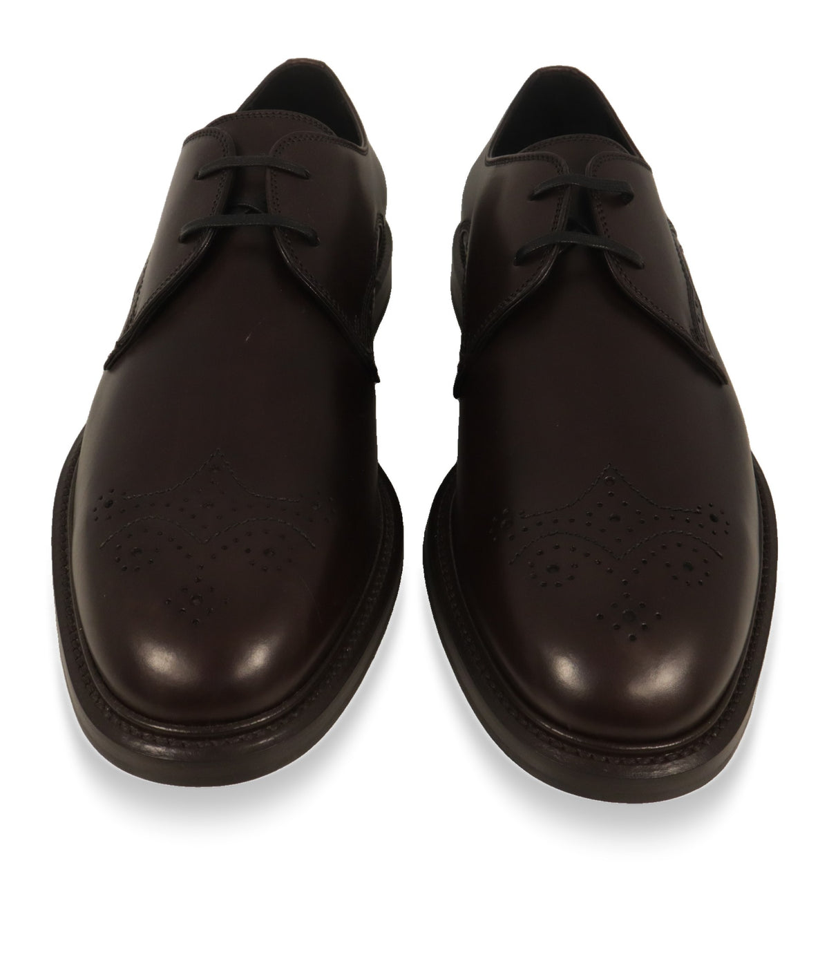 Dolce & Gabbana Derby Schuhe von oben mit Schnürung und Brogue-Muster auf der Kappe
