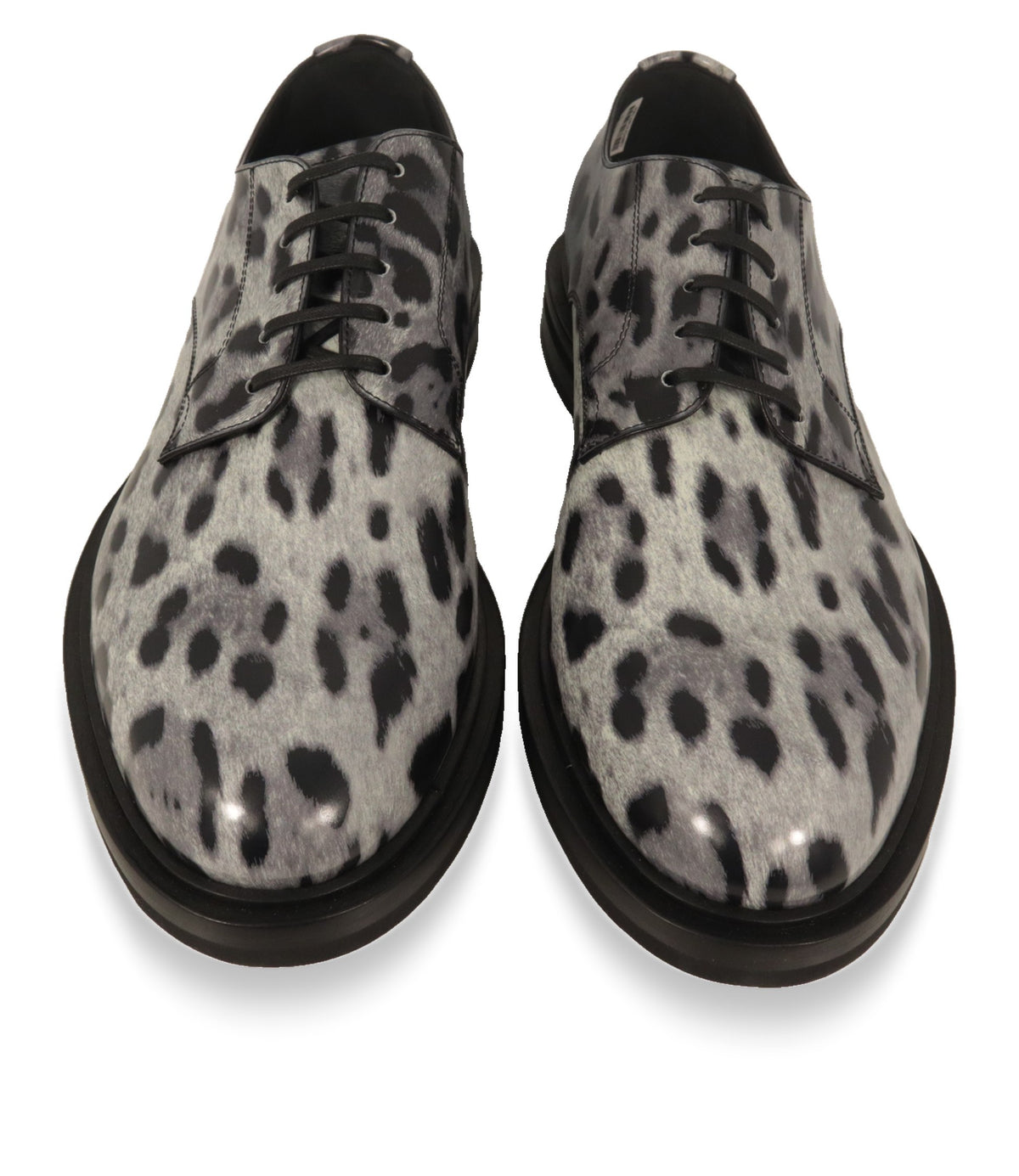 Dolce & Gabbana Derby Schuhe von oben mit Leoparden-Print aus Kalbsleder