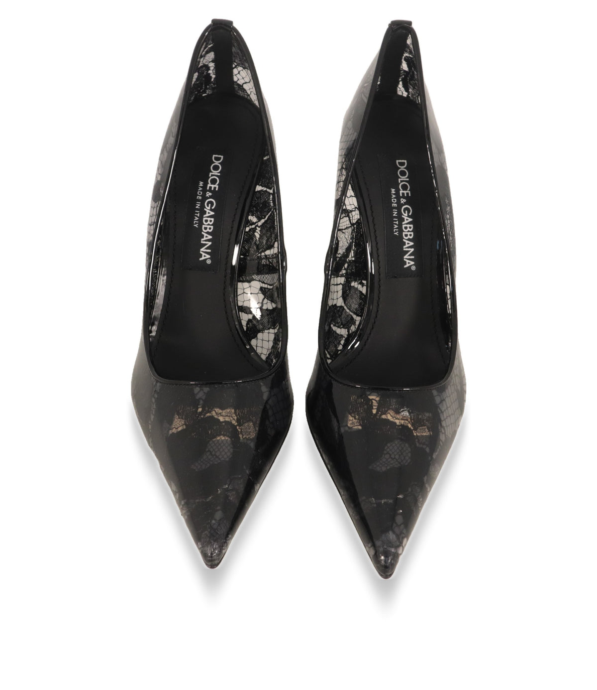 Dolce & Gabbana Pumps von oben mit Lederfutter und Logo-Innensohle, Made in Italy