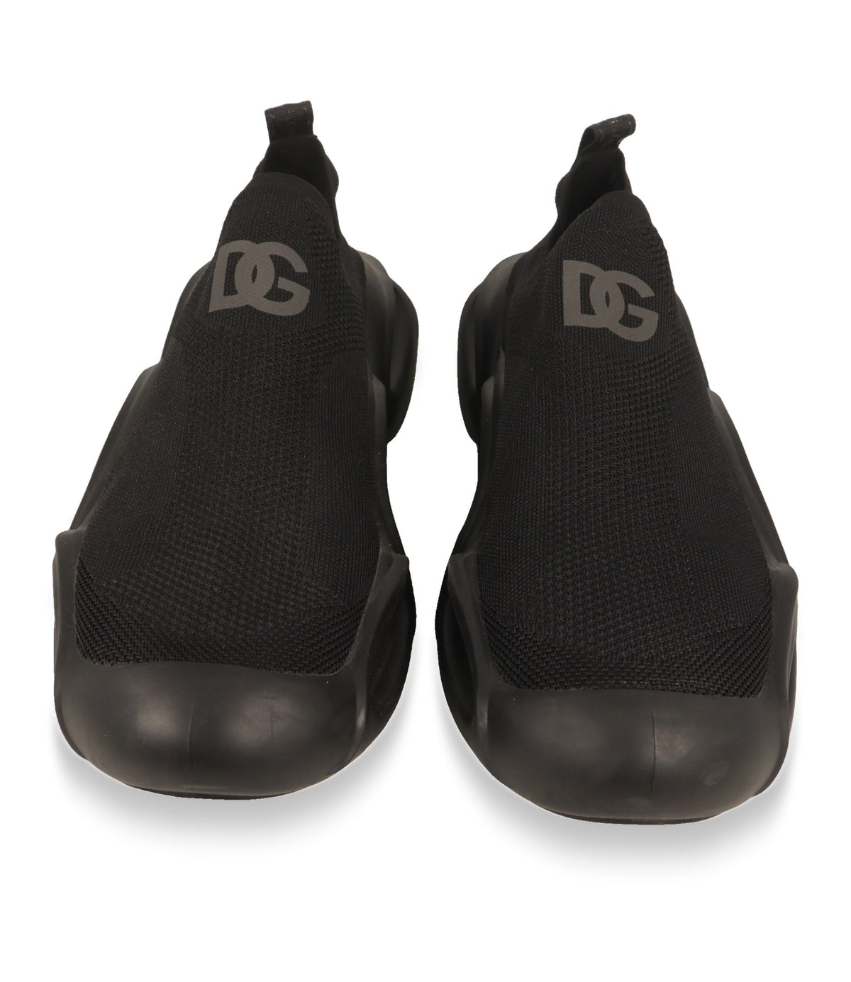 Dolce & Gabbana Slip-On Sneaker Frontansicht mit grauem DG-Logo