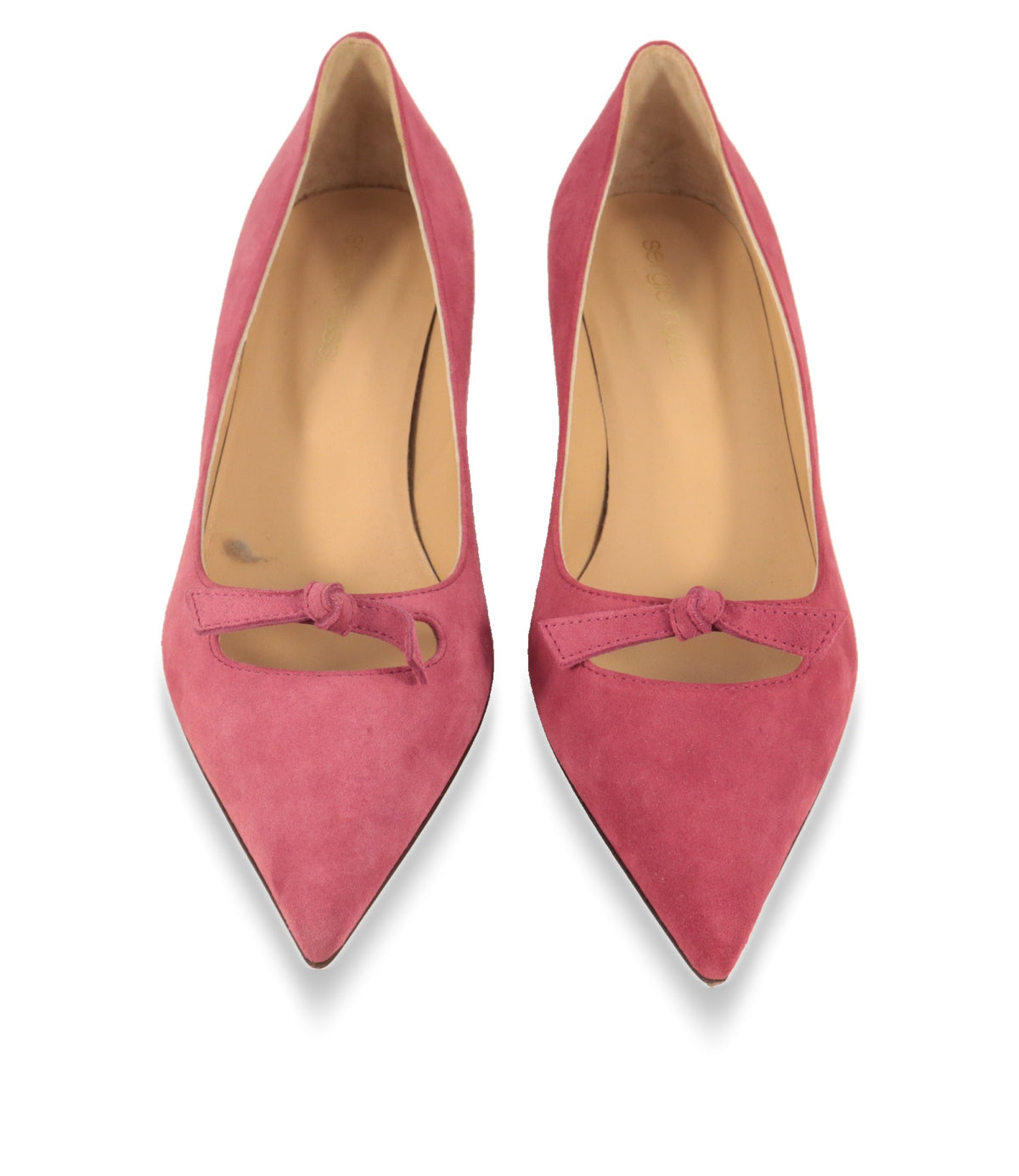 Dolce & Gabbana Pumps Pink von oben, spitze Zehenform mit Schleifendetail
