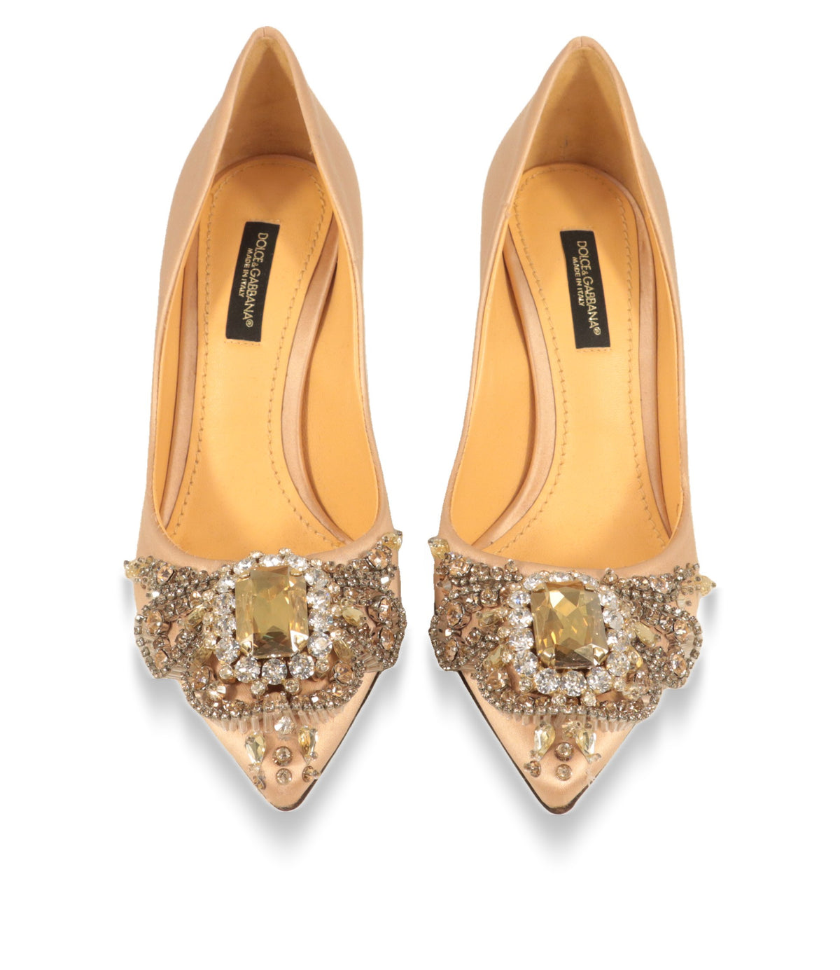 Dolce & Gabbana Pumps von oben mit Lederinnenfutter und Logo-Einlegesohle