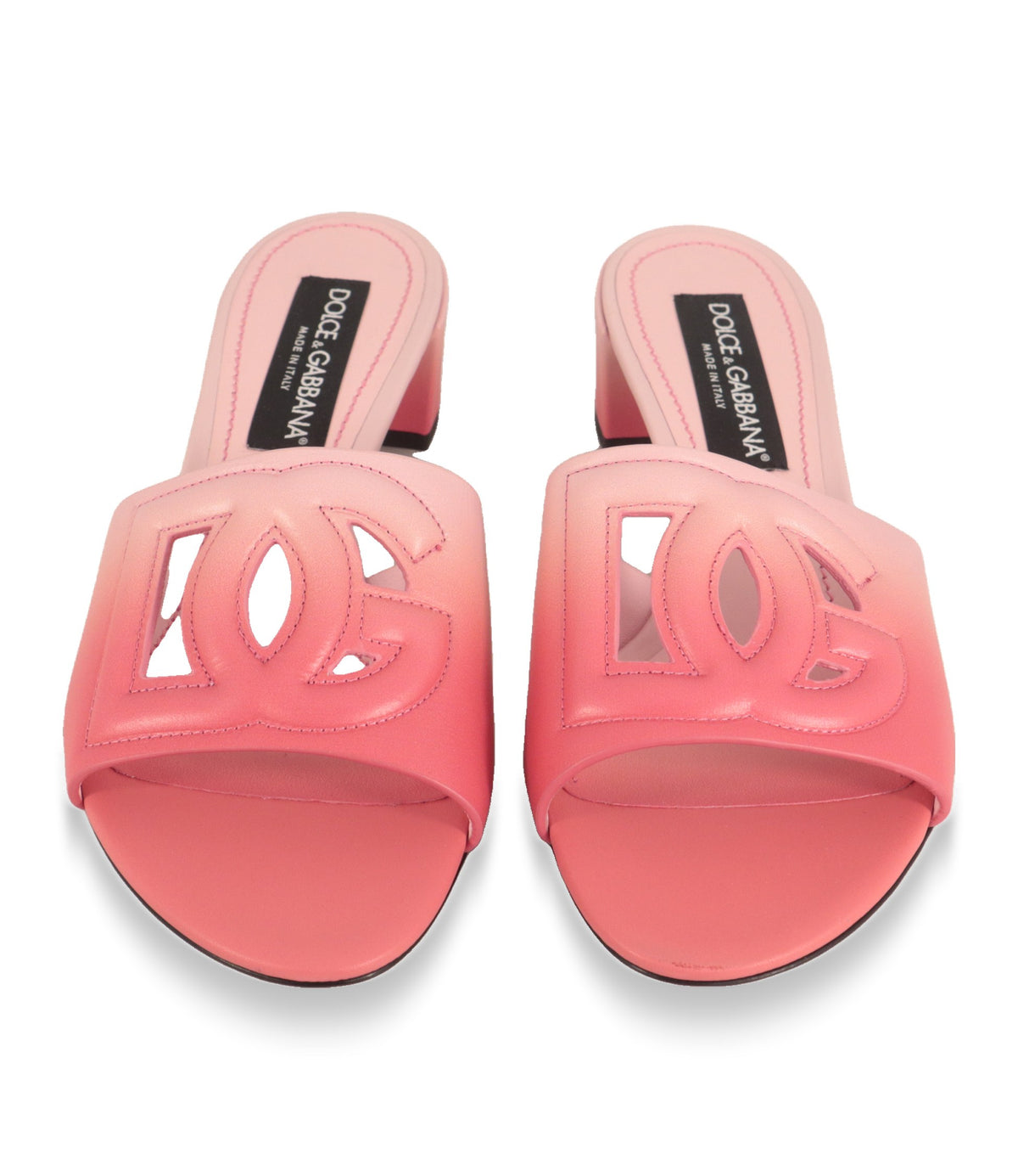 Dolce & Gabbana Mules mit DG-Cut-out-Logo, Draufsicht auf das Paar
