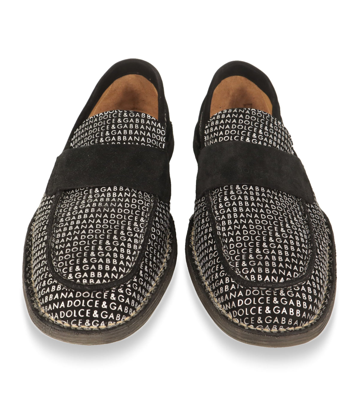 Dolce & Gabbana Loafer von oben mit Logo-Schriftzug und Lederfußbett