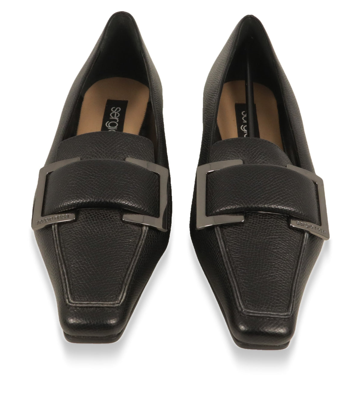 Sergio Rossi Damen Loafer von oben mit quadratischer Zehenform und Lederfutter