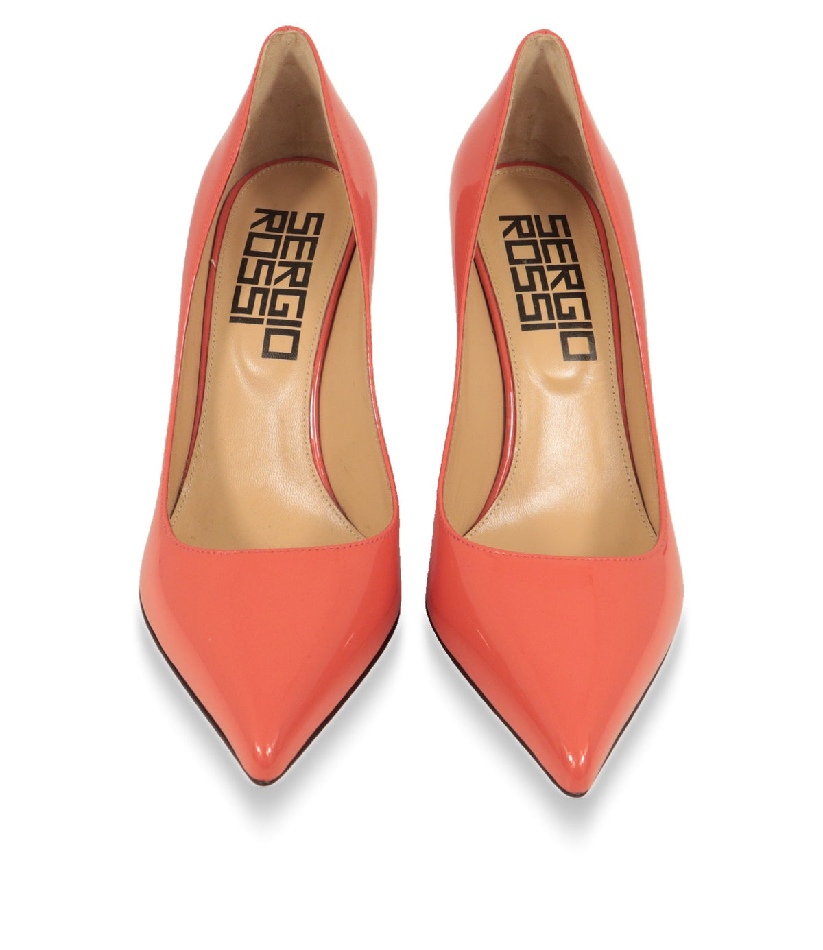 Sergio Rossi Pumps mit spitzer Zehenform und Leder-Innenfutter, Ansicht von oben