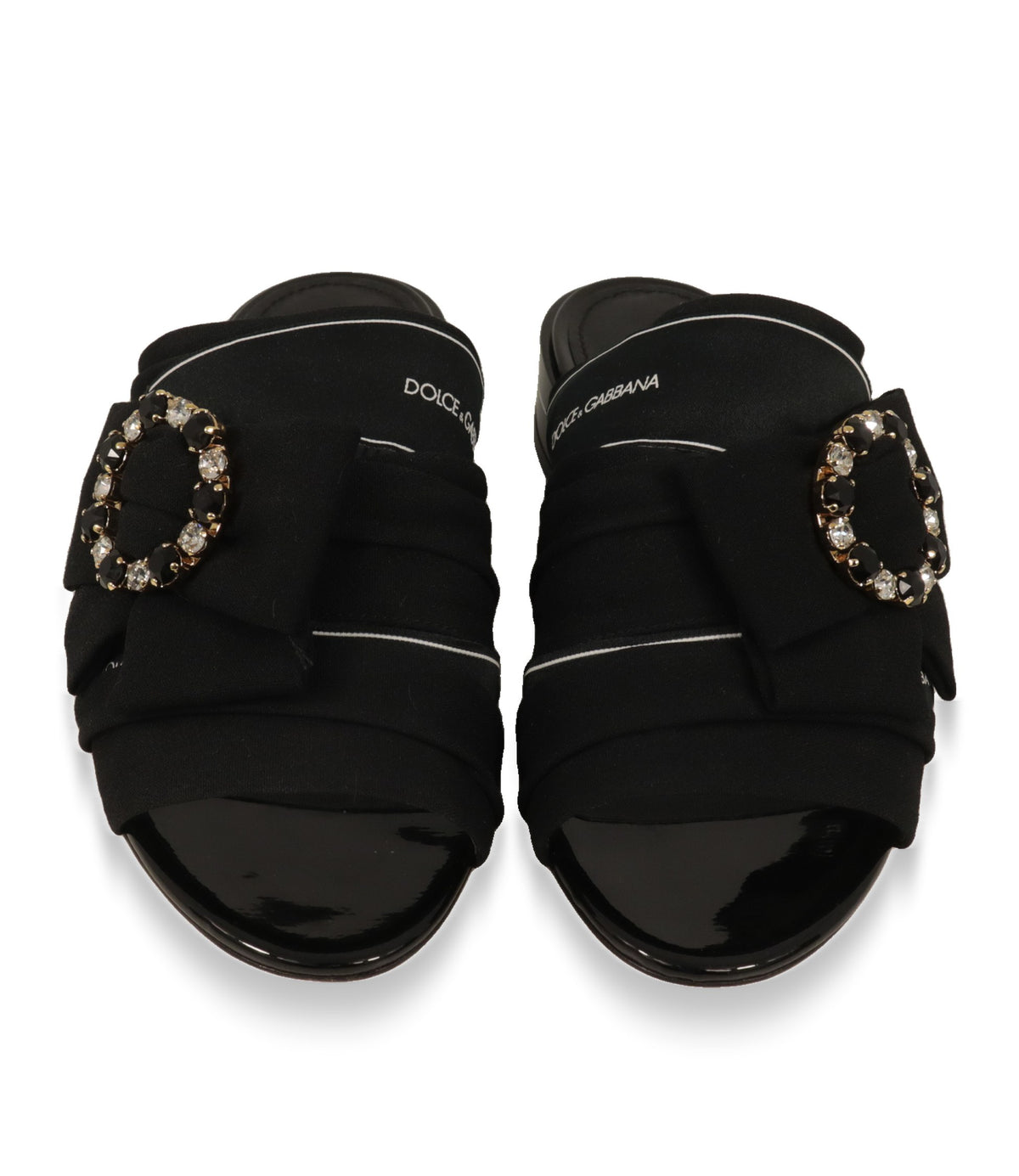 Dolce & Gabbana Damenschuhe in Schwarz von oben, offene Zehenpartie