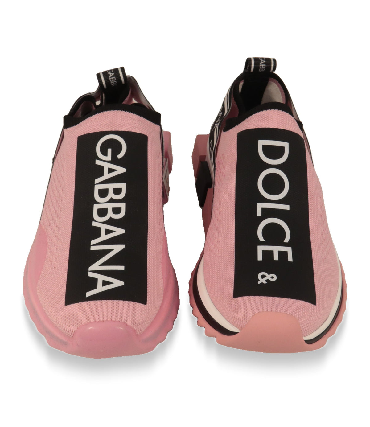 Dolce & Gabbana Slip-On Sneaker Paar in Rosa mit DOLCE & GABBANA Logo, Frontansicht