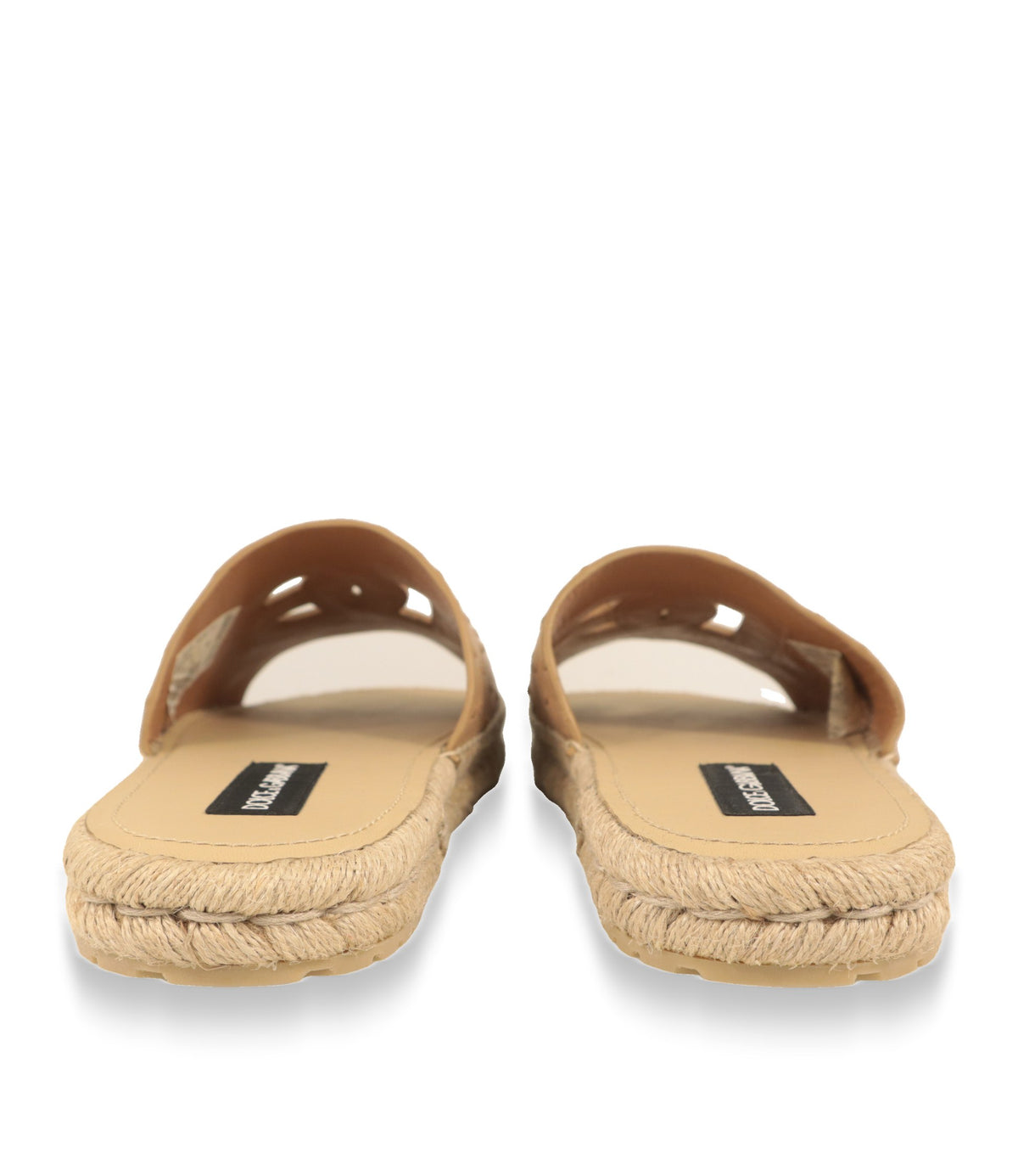 Dolce & Gabbana Espadrilles von hinten mit geflochtener Jutesohle und Markenlabel