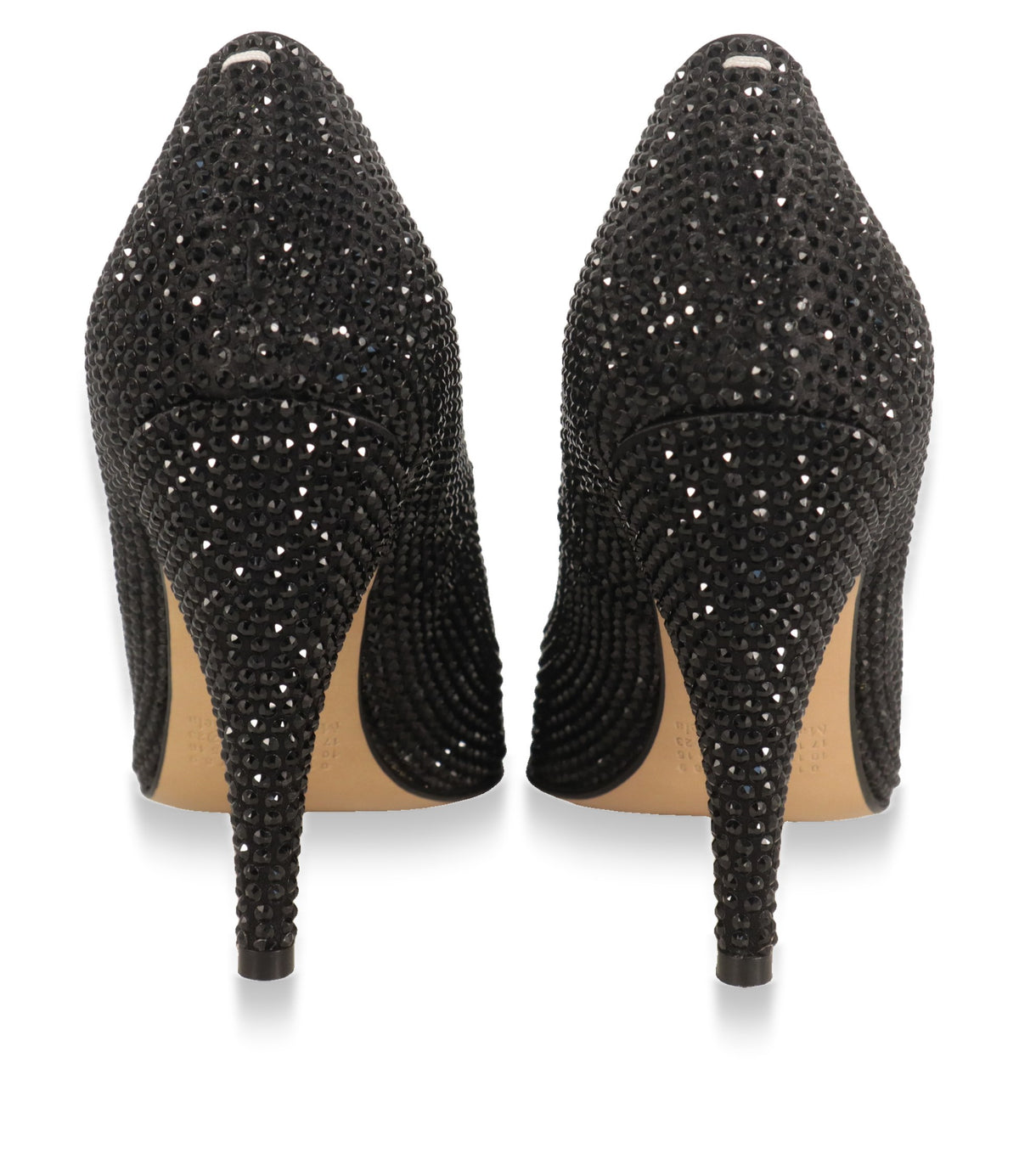 Maison Margiela Pumps mit Kristallen, Rückansicht mit Stilettoabsatz