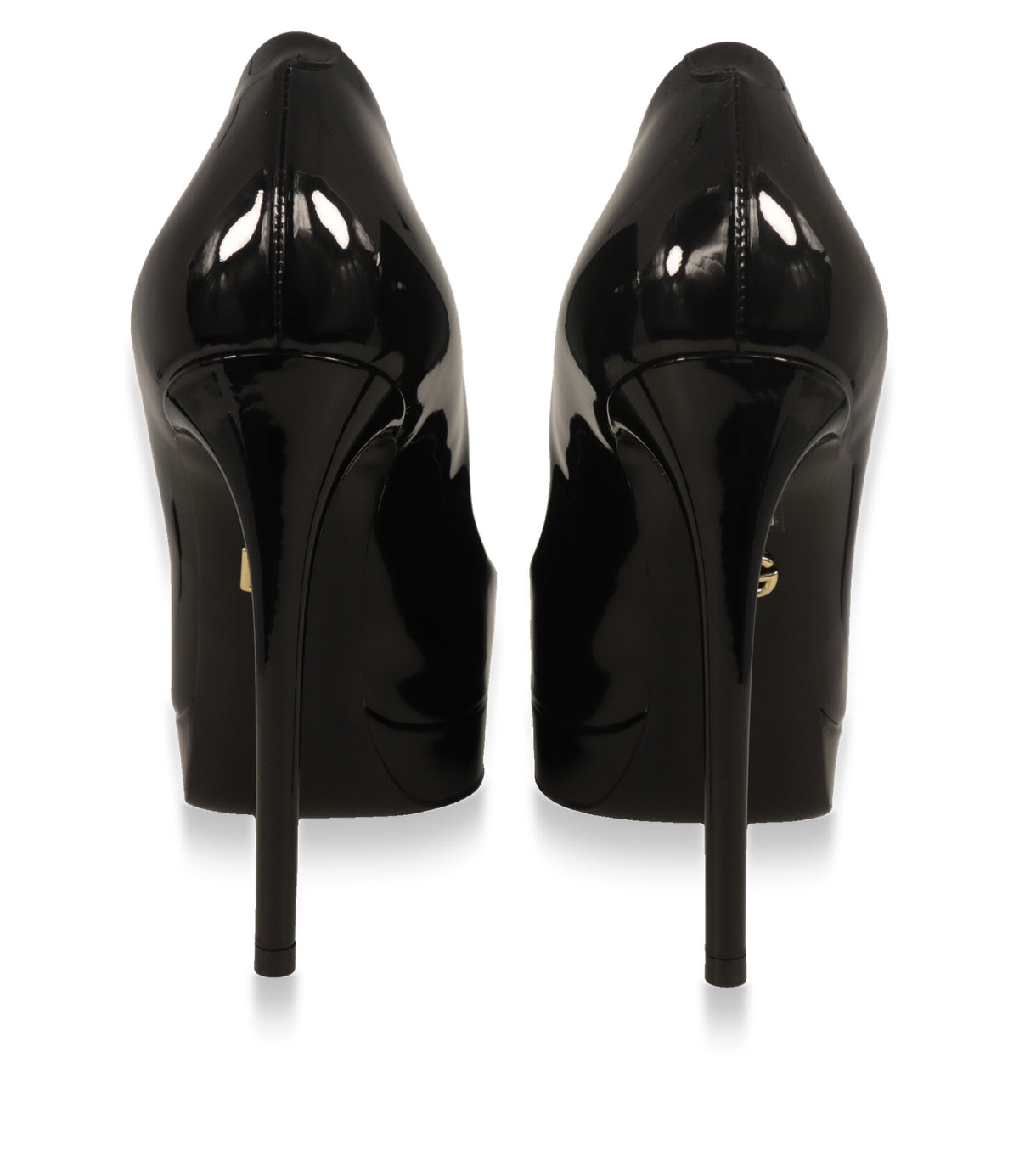 Rückansicht der schwarzen Dolce & Gabbana High Heels mit schlankem Stiletto-Absatz