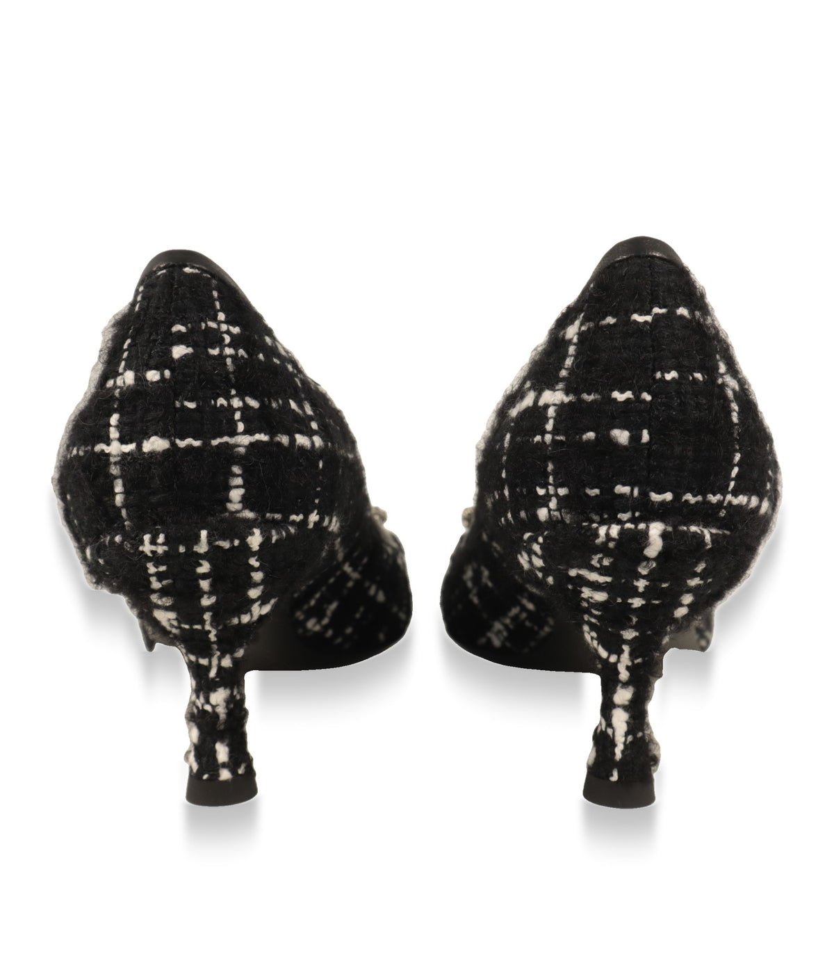 Rückansicht der Dolce & Gabbana Tweed Pumps mit geschwungenem Absatz