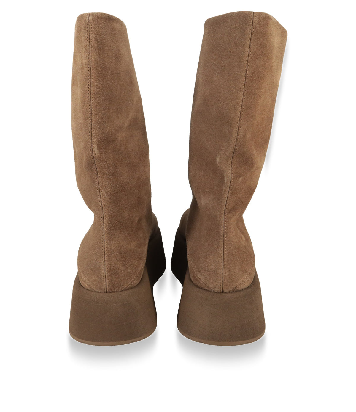 Dolce & Gabbana Plateau-Stiefel beige, Ansicht der Schäfte von hinten