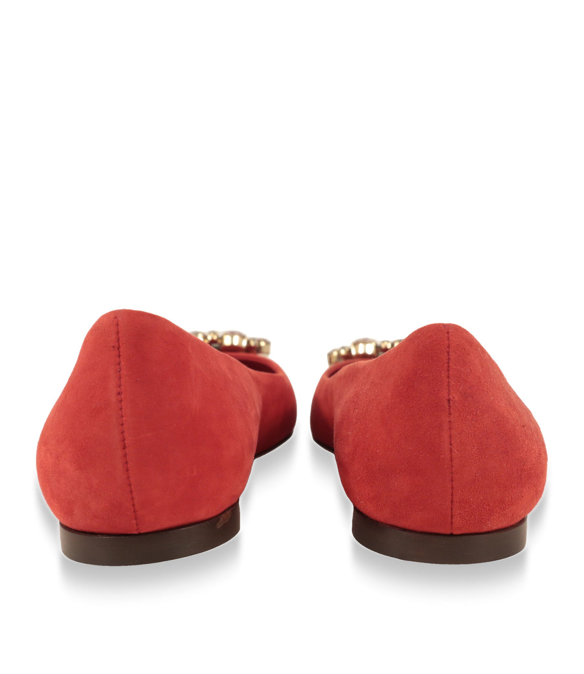 Dolce & Gabbana Damenschuhe in Rot, Rückansicht der Fersenpartie aus Wildleder