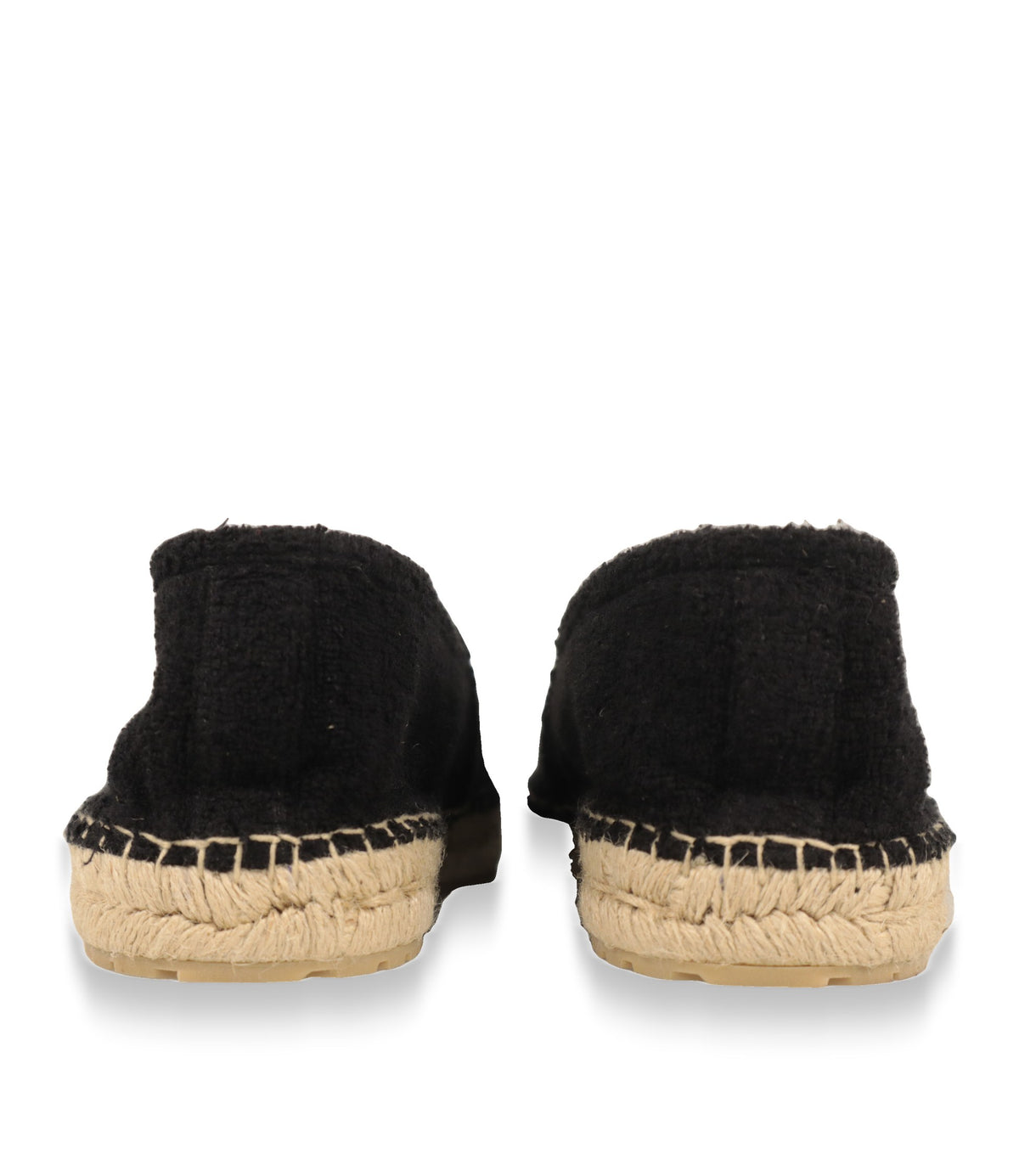 Dolce & Gabbana Espadrilles aus Baumwoll-Frottee, Rückansicht mit beigem Bastrand