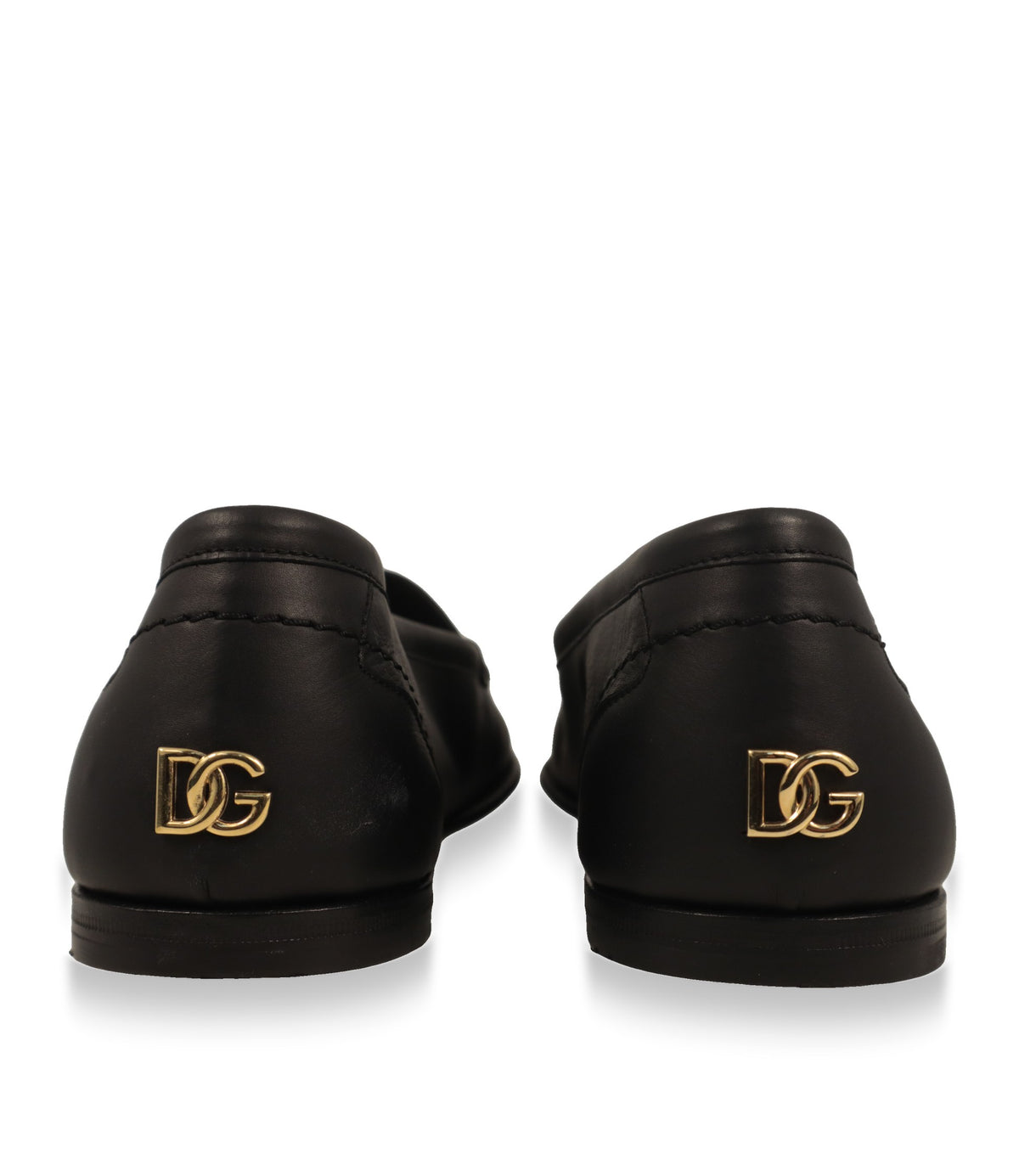 Dolce & Gabbana Mokassin Rückansicht mit goldfarbenem DG-Logo an der Ferse
