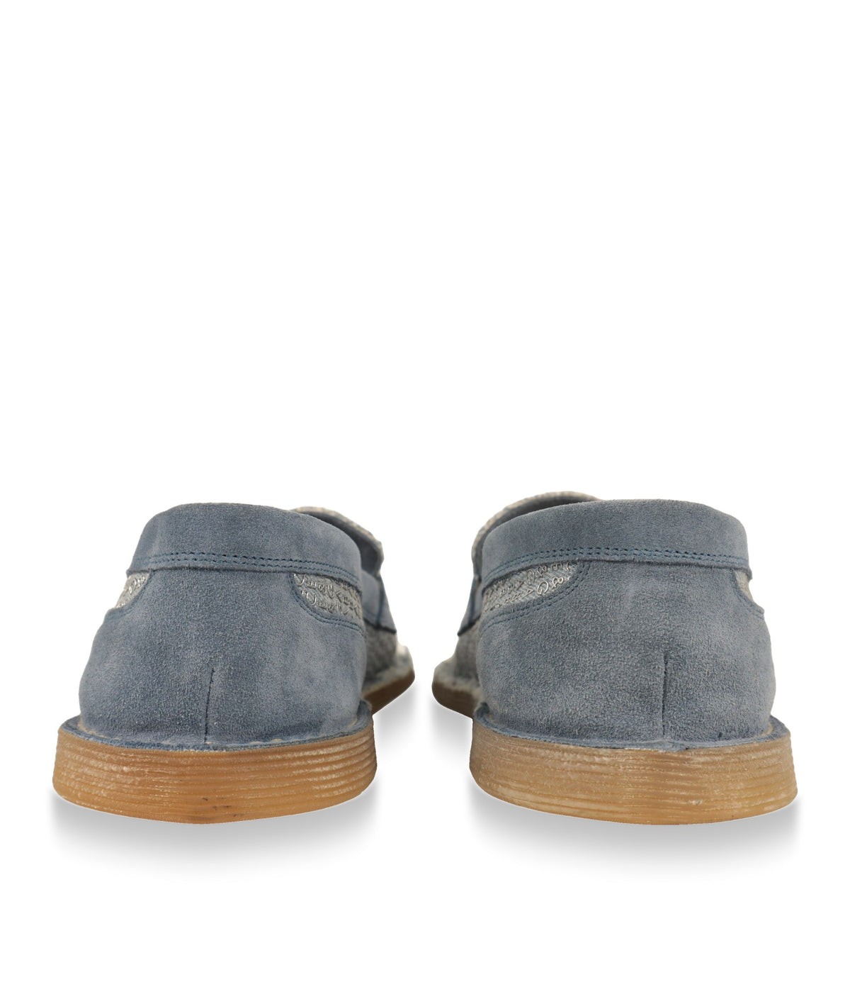 Dolce & Gabbana Slipper Größe 44, Rückansicht mit Wildleder-Ferse und Gummisohle