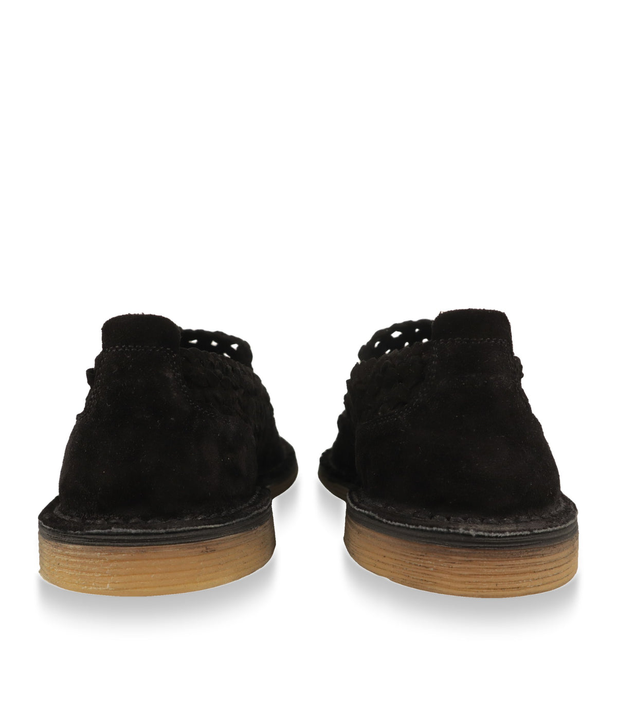 Dolce & Gabbana Wildleder Loafer schwarz, Rückansicht mit heller Sohle