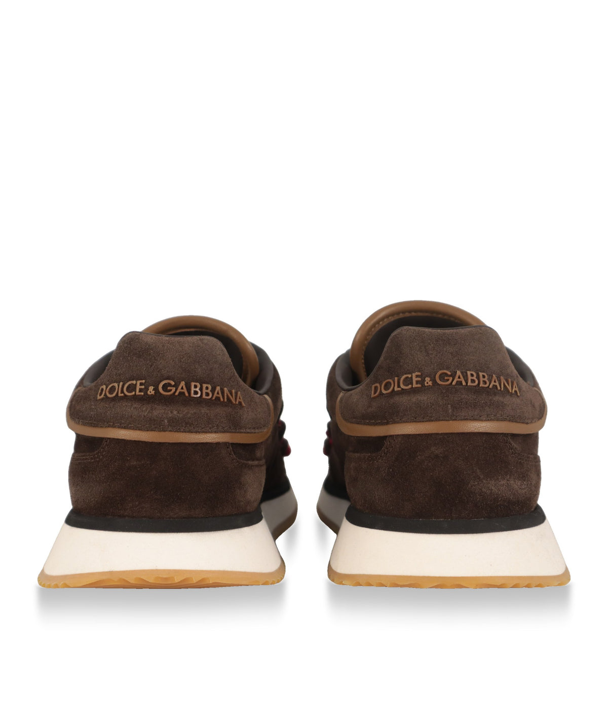 Dolce & Gabbana Sneaker Rückansicht mit eingeprägtem Logo auf der Wildleder-Fersenkappe