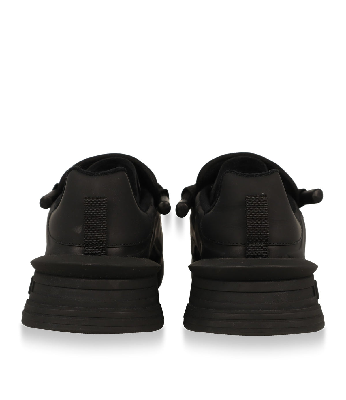 Schwarze Sneaker von Dolce & Gabbana, Rückansicht mit profilierter Gummisohle
