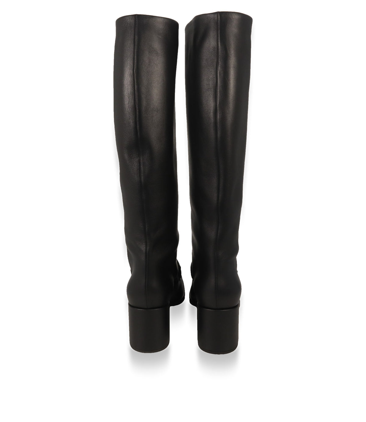 Dolce & Gabbana Stiefel Rückansicht mit Blockabsatz aus schwarzem Leder