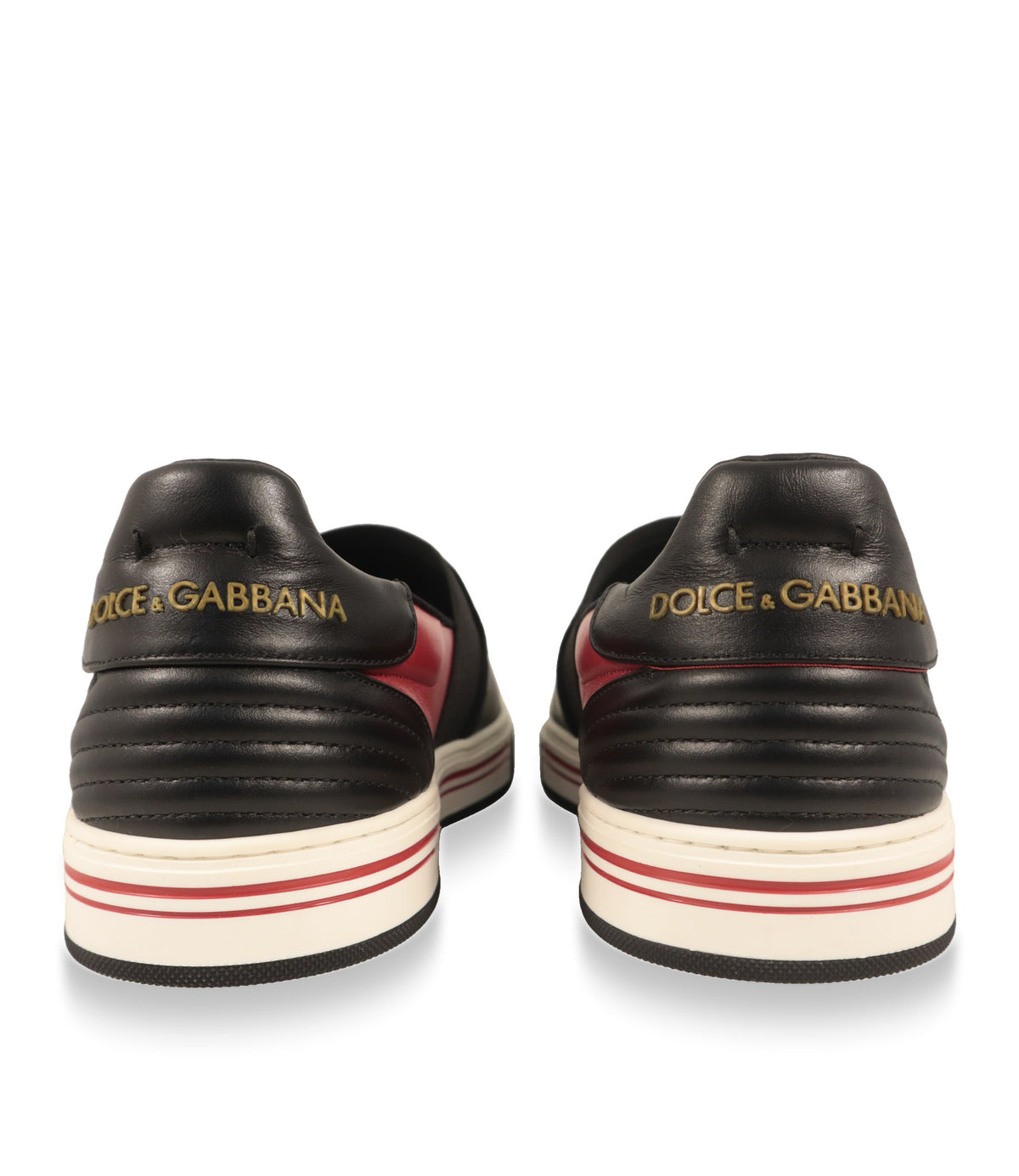 Dolce & Gabbana Sneaker Rückansicht mit goldfarbenem Logo auf der gepolsterten Ferse