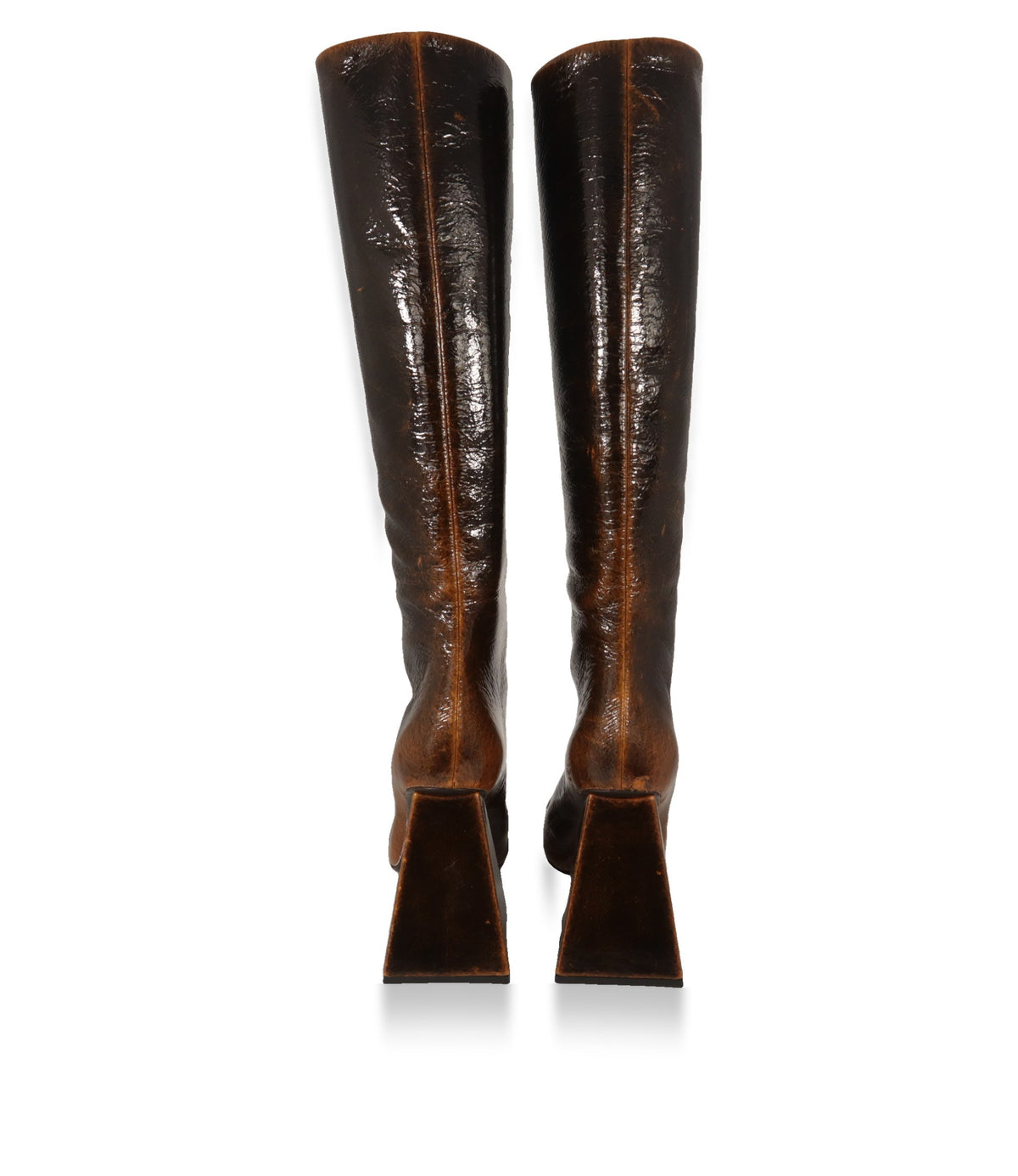 Dolce & Gabbana Stiefel Rückansicht mit skulpturalem Absatz und Mittelnaht