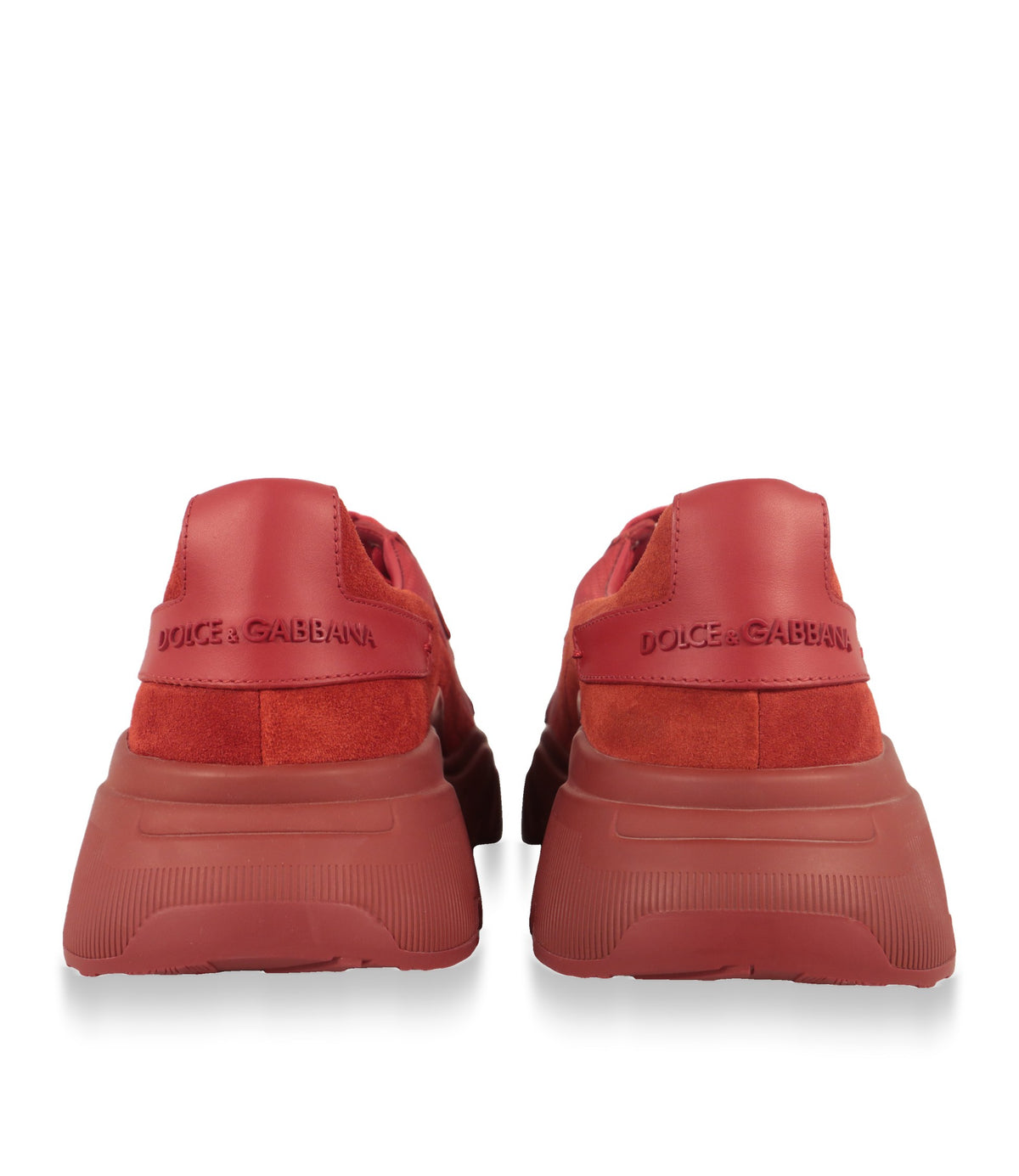 Dolce & Gabbana Sneaker rot, Fersenansicht mit geprägtem Logo