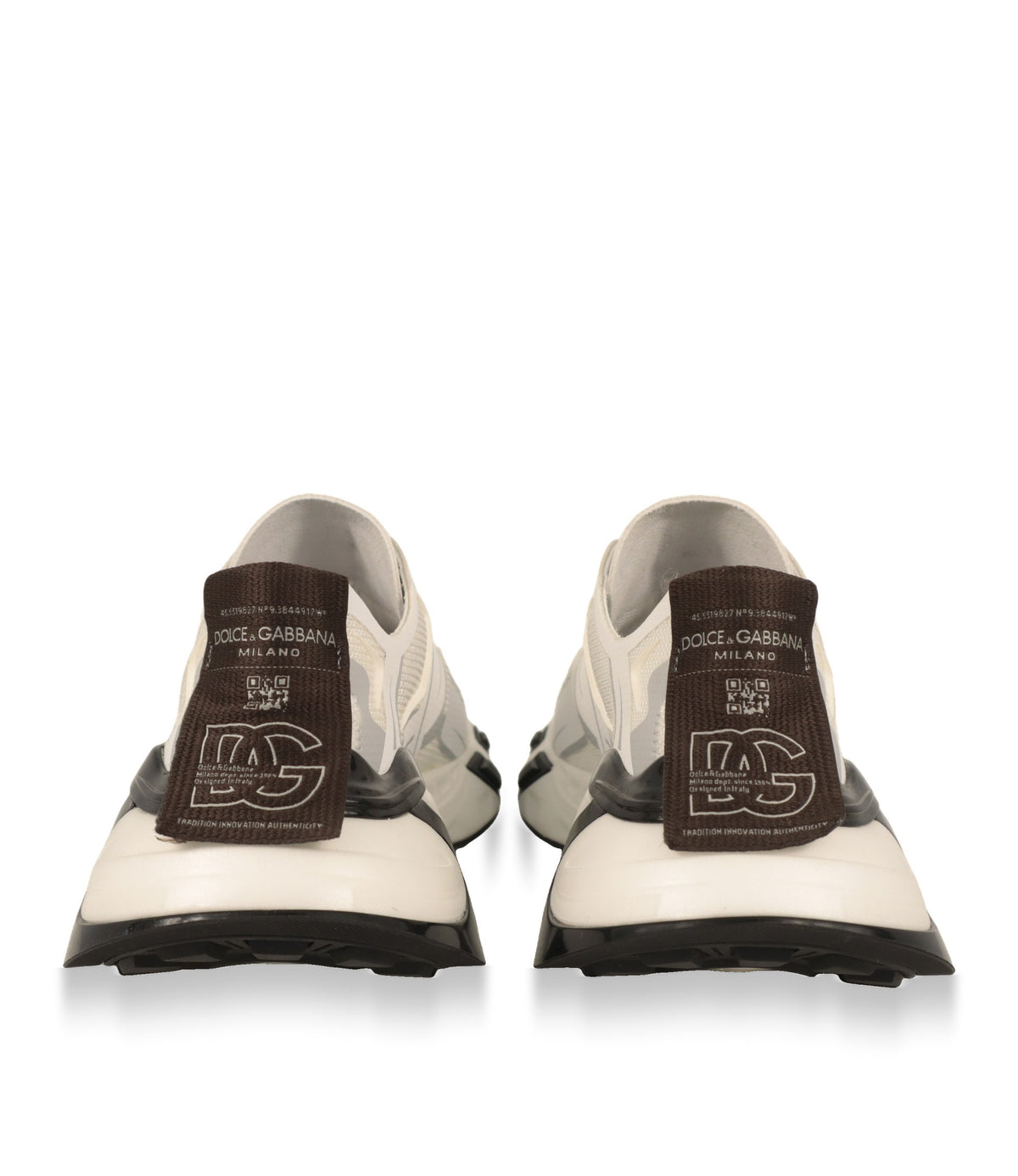Dolce & Gabbana Sneaker Rückansicht mit DG-Logolasche und weißer Laufsohle