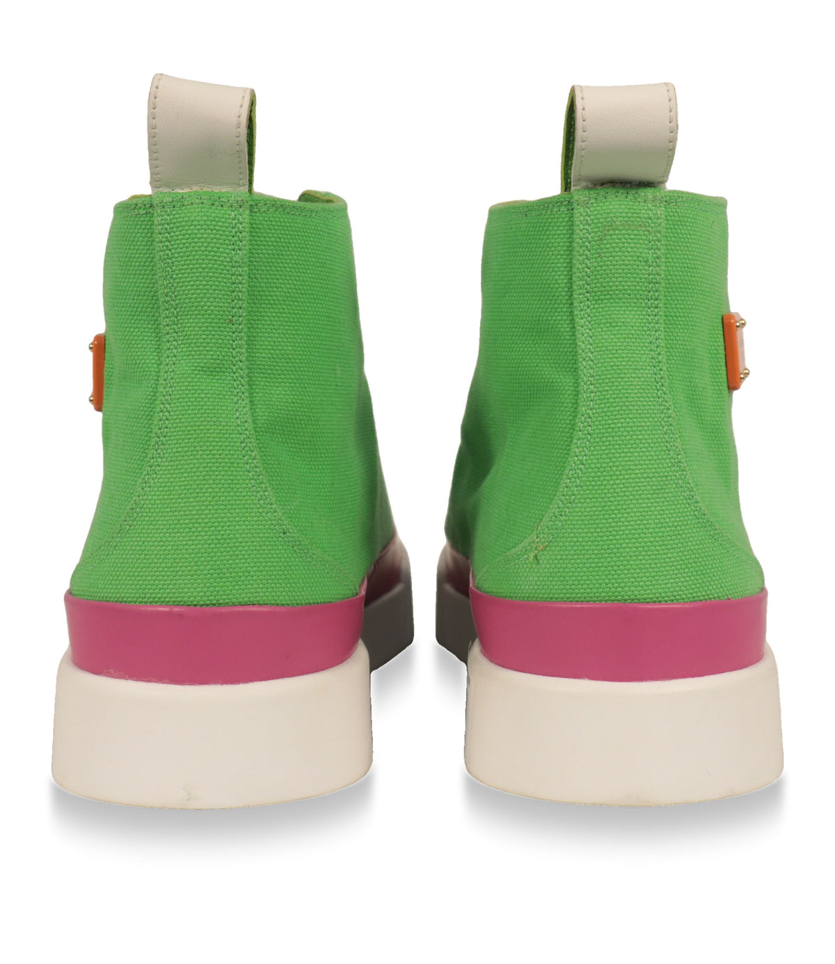 Dolce & Gabbana Damen Sneaker in Grün von hinten mit weißer Zuglasche