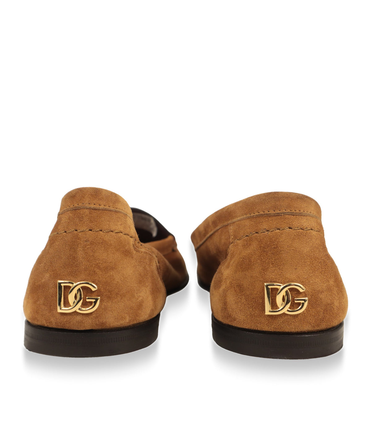 Dolce & Gabbana Loafer Fersenansicht mit goldfarbenem DG-Logo