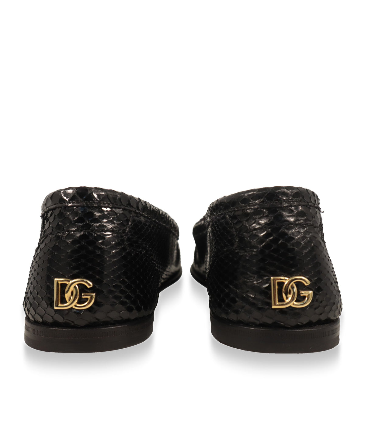 Dolce & Gabbana Loafer Rückansicht mit goldfarbenem DG-Logo an der Ferse