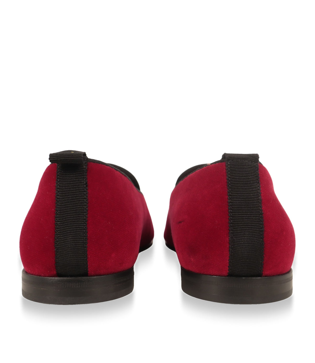 Dolce & Gabbana Slipper Rückansicht mit schwarzem Ripsband und flacher Ledersohle