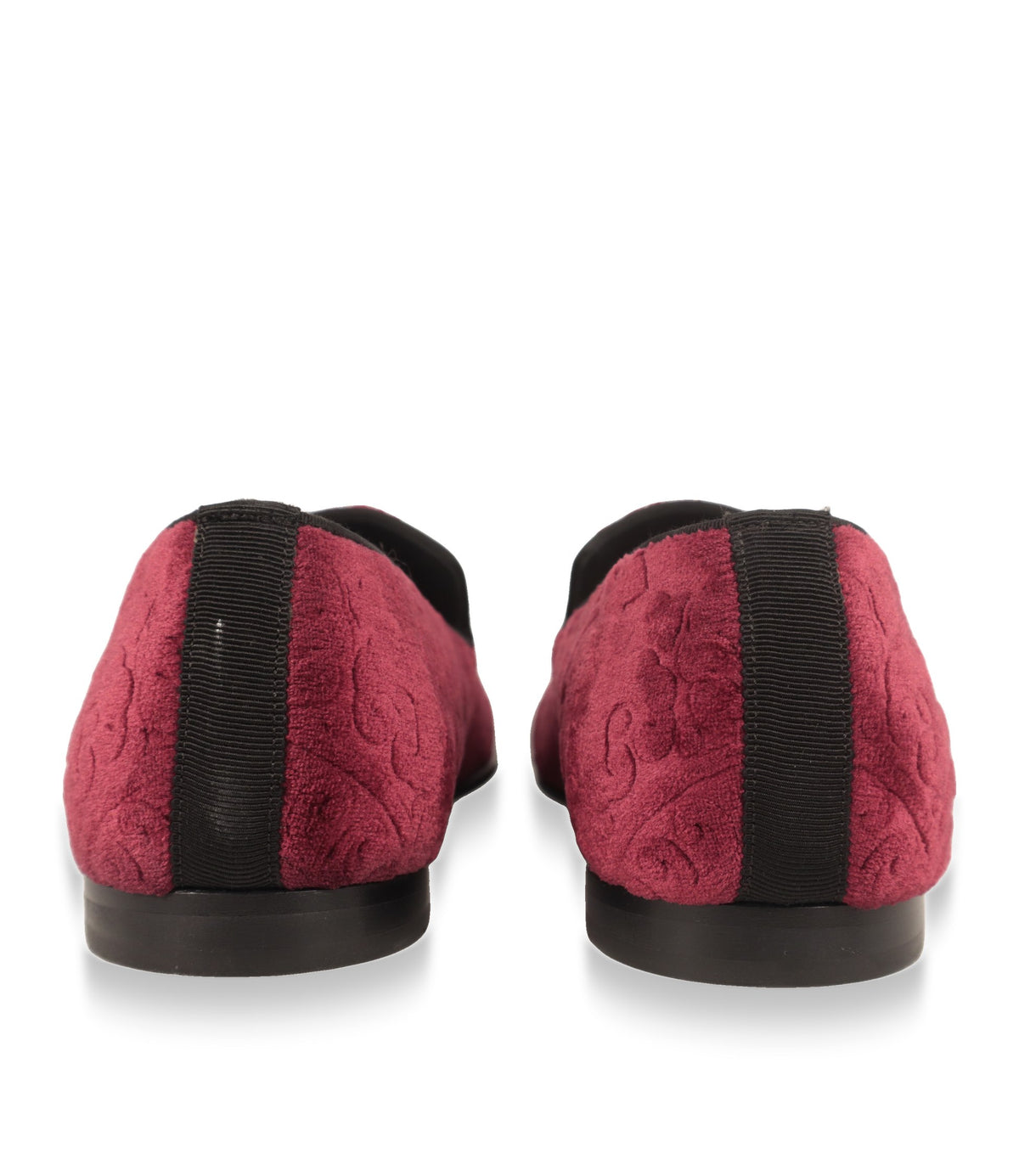 Dolce & Gabbana Slipper Fersenansicht mit schwarzem Ripsband und Ledersohle