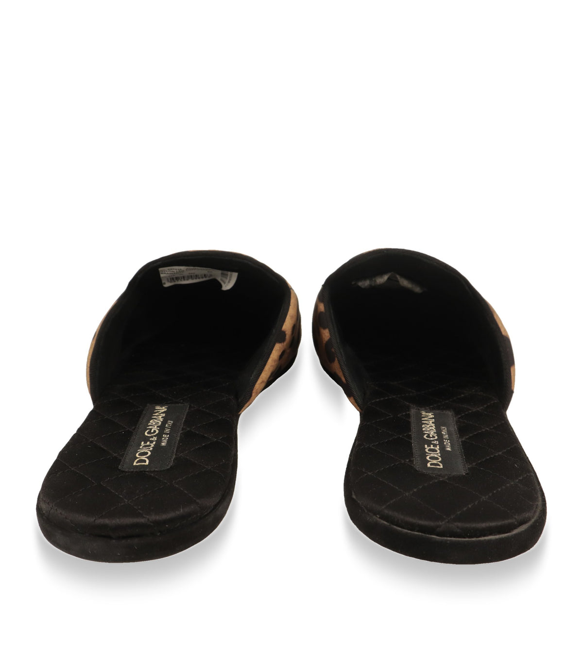 Dolce & Gabbana Slipper mit schwarzer gesteppter Innensohle und Markenlabel