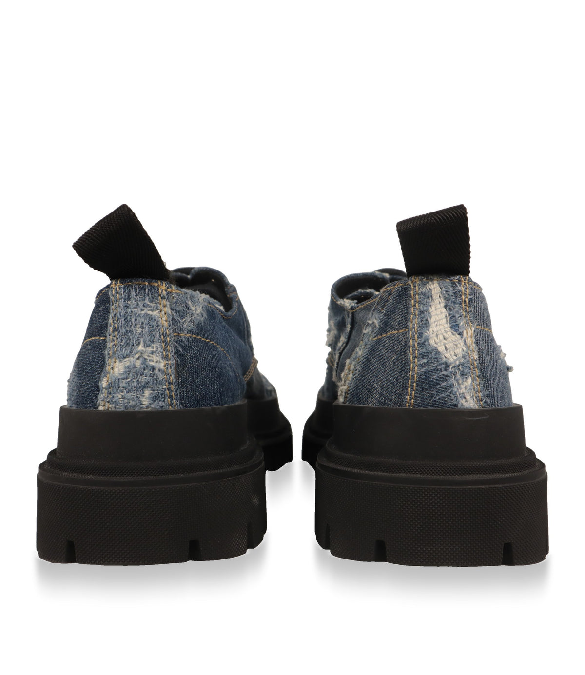 Dolce & Gabbana Derby Schuhe von hinten mit schwarzer Zuglasche und profilierter Gummisohle