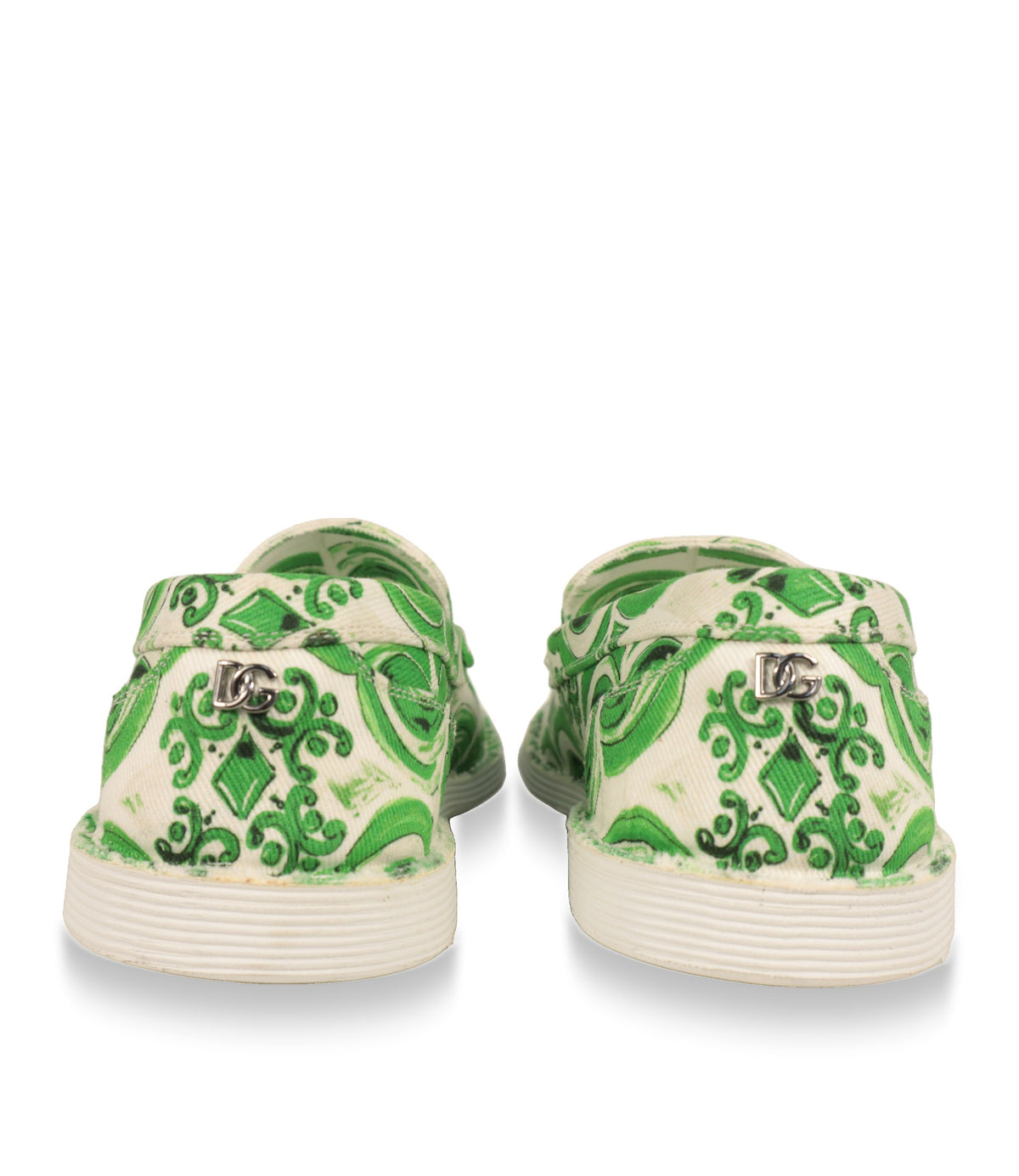 Dolce & Gabbana Slip-On Sneaker Rückansicht mit silbernem DG-Logo an der Ferse