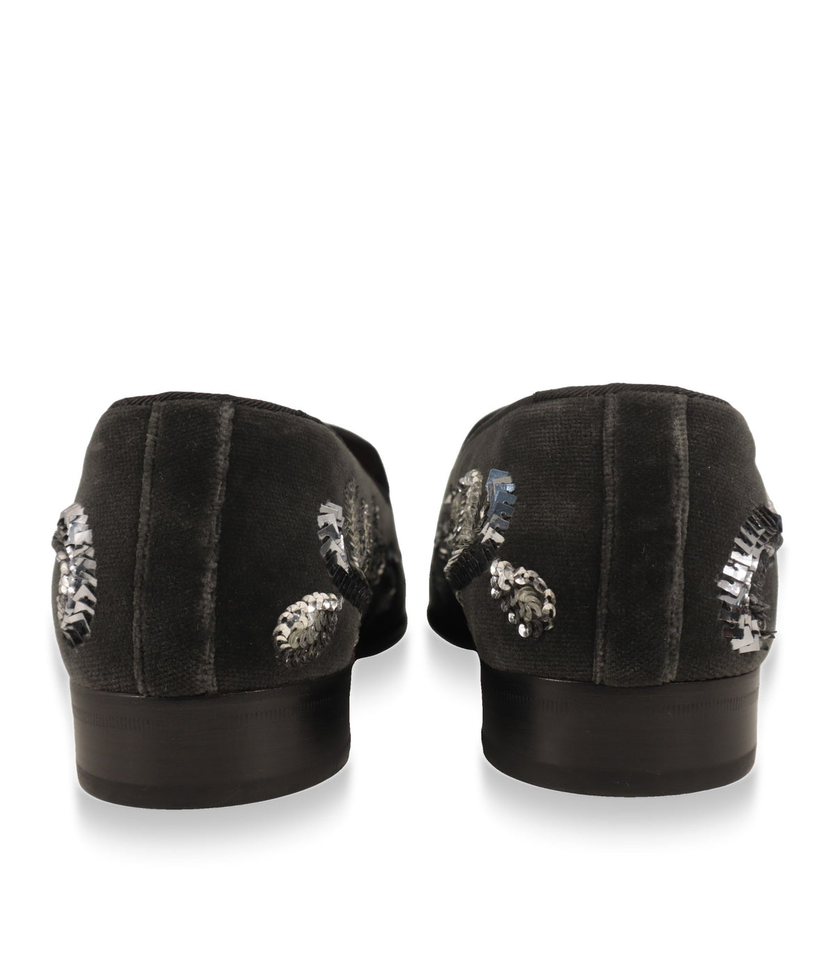 Dolce & Gabbana Slipper Rückansicht mit flachem Absatz und Samtschaft