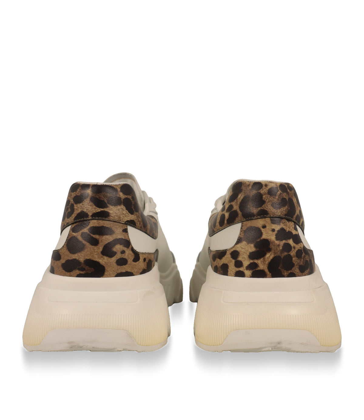 Dolce & Gabbana Sneaker Rückansicht mit Leopardenmuster am Fersenteil
