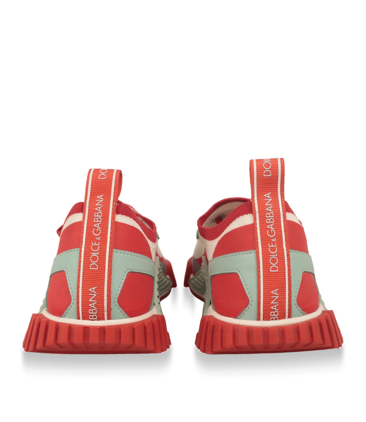 Dolce & Gabbana Sneaker von hinten mit rotem Logo-Zugband und Gummisohle