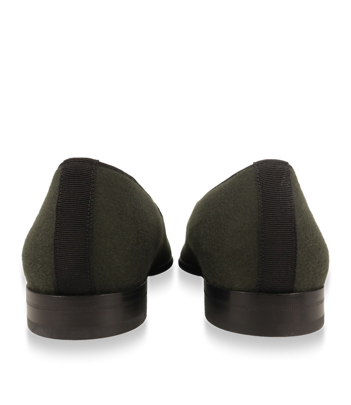 Dolce & Gabbana Kaschmir Slipper Rückansicht mit Ripsband und Ledersohle