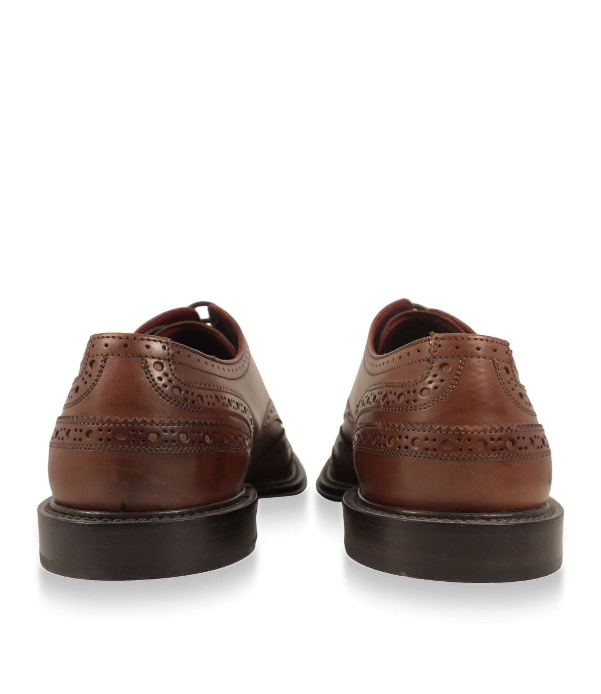 Rückansicht der braunen Dolce & Gabbana Herrenschuhe mit Brogue-Dekor